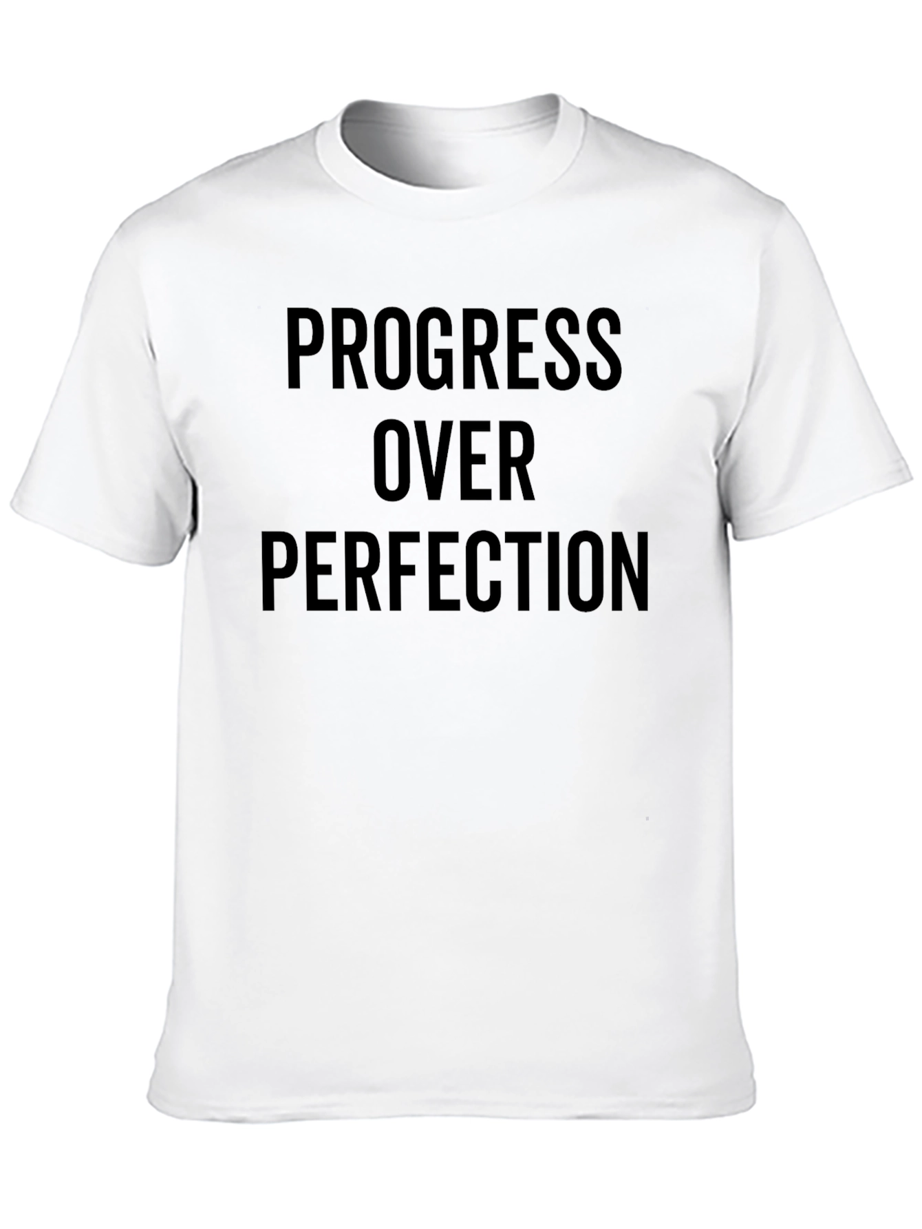 Black Progress Over Perfection Black T-Shirt view 10