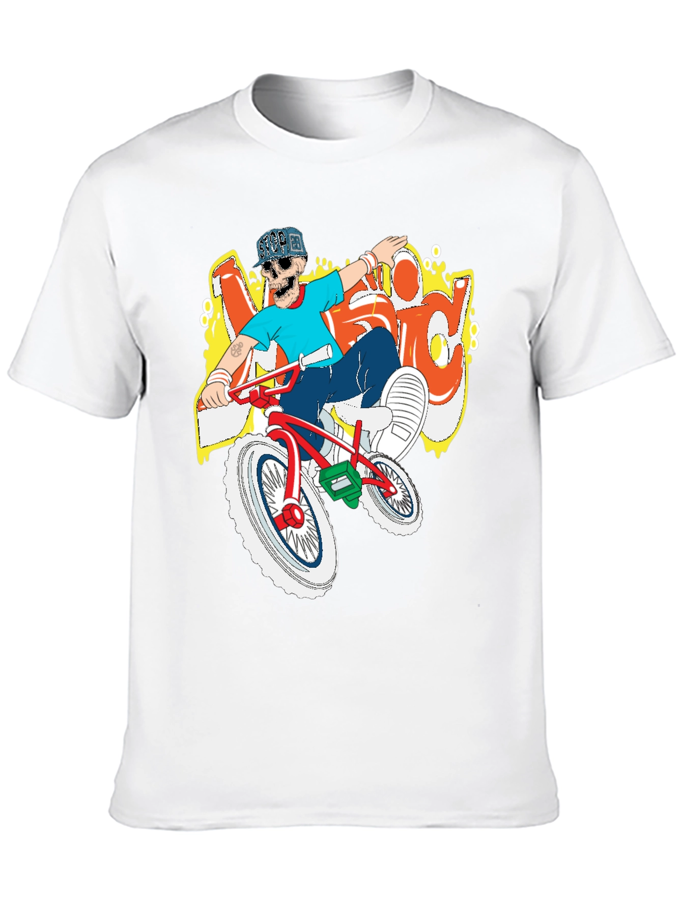 Black BMX Rider Skeleton Graphic Tee view 10