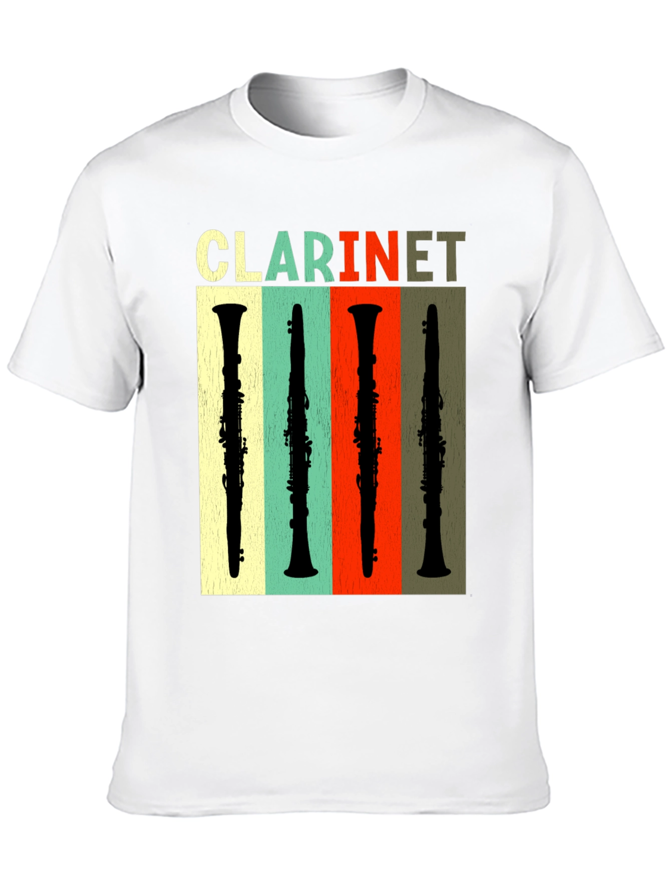 Black Retro Clarinet T-Shirt - Music Lover Tee view 10