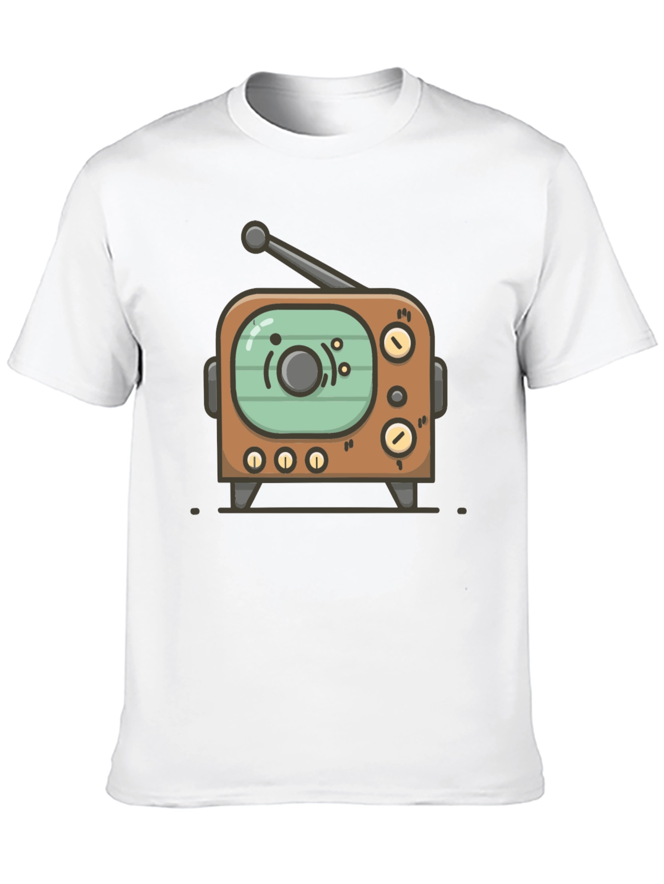 Black Retro TV Graphic Tee - Vintage Style Black T-Shirt view 10
