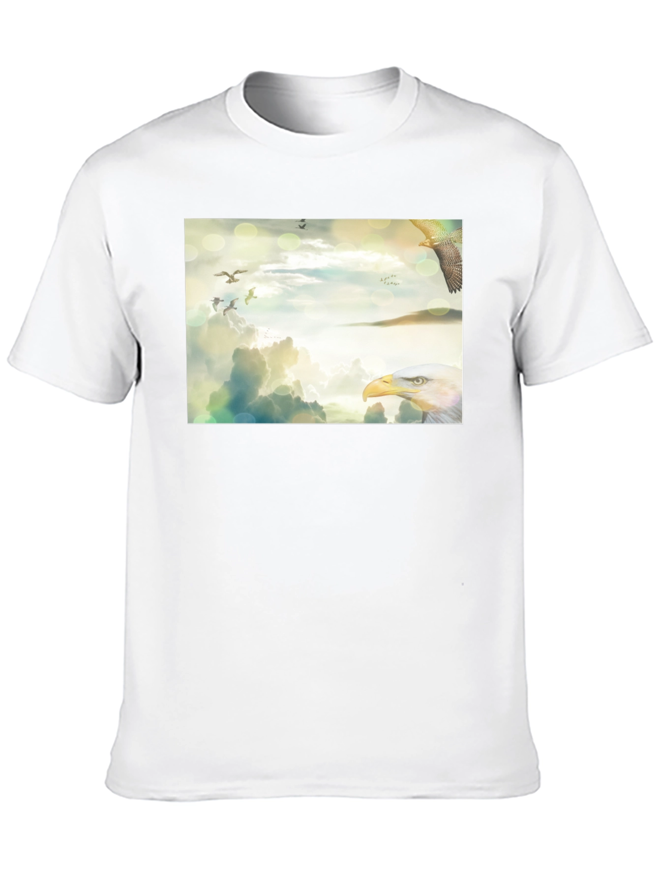 Black Eagle Sky Print Black T-Shirt view 10