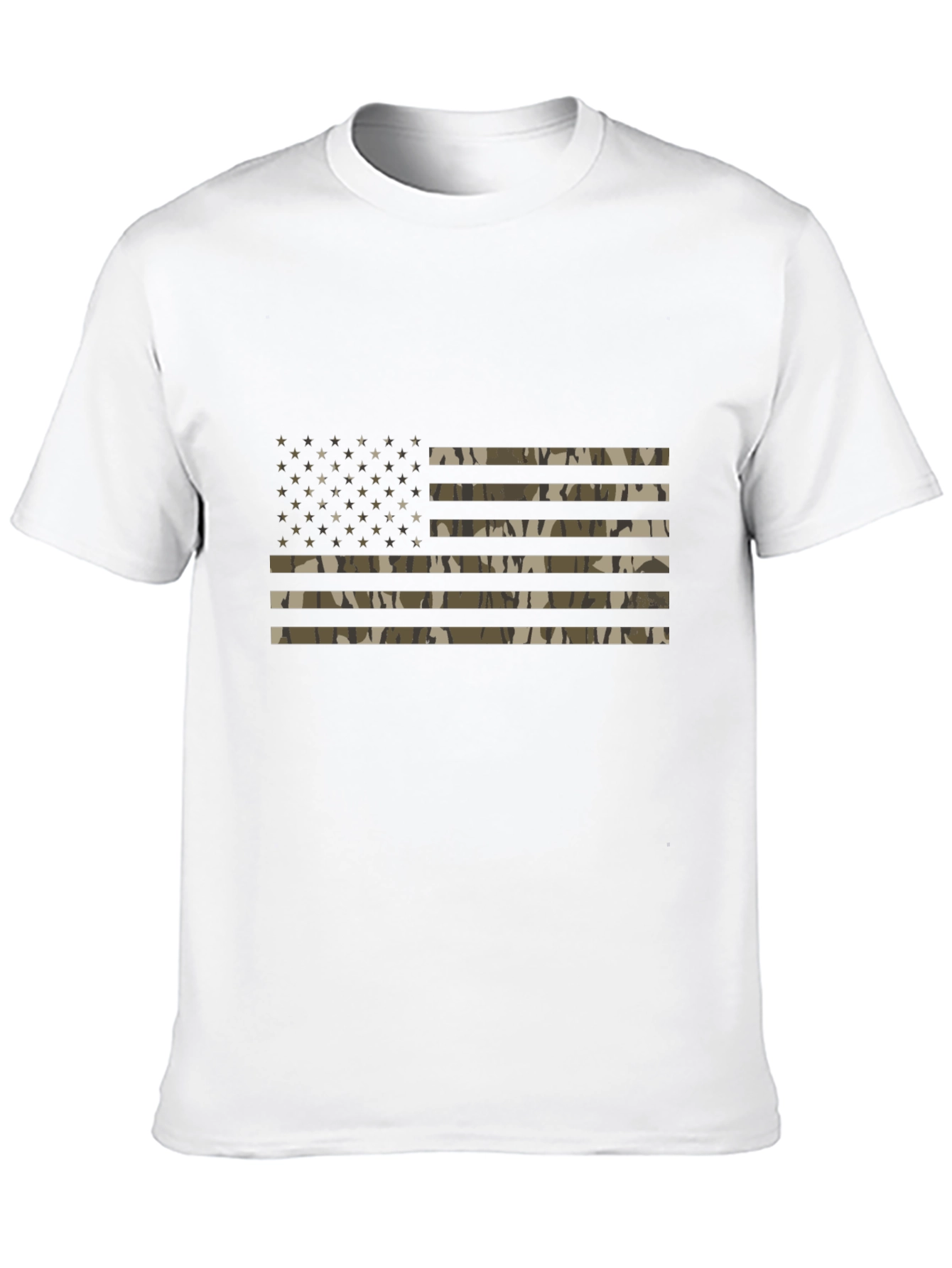 Black Camouflage American Flag Men's Black T-Shirt view 10