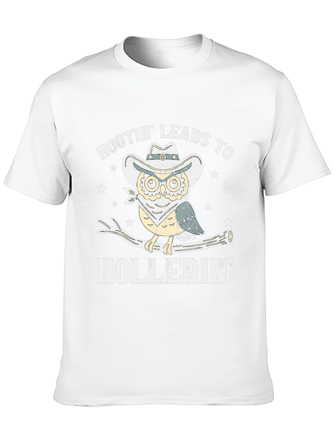 Black Hootin' Leads To Hollerin' Owl Cowboy T-Shirt view 10