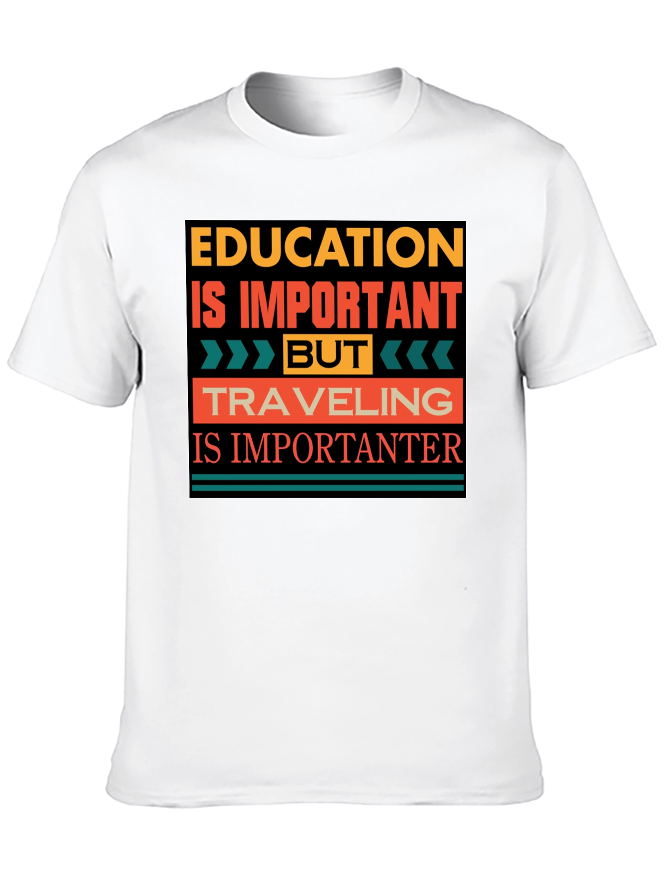 Black Education vs Travel T-Shirt - Importanter view 10