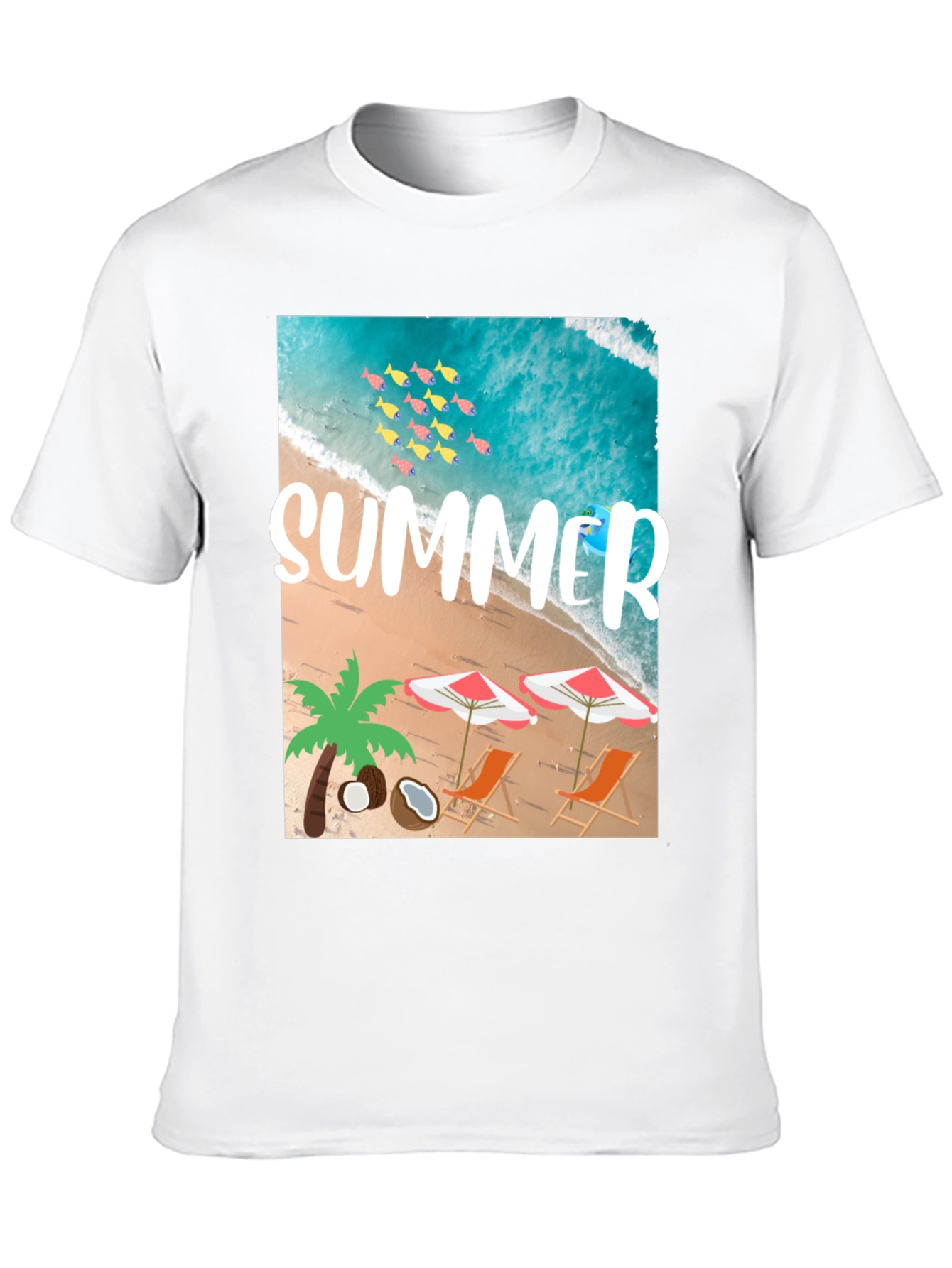 Black Summer Beach Graphic T-Shirt view 10