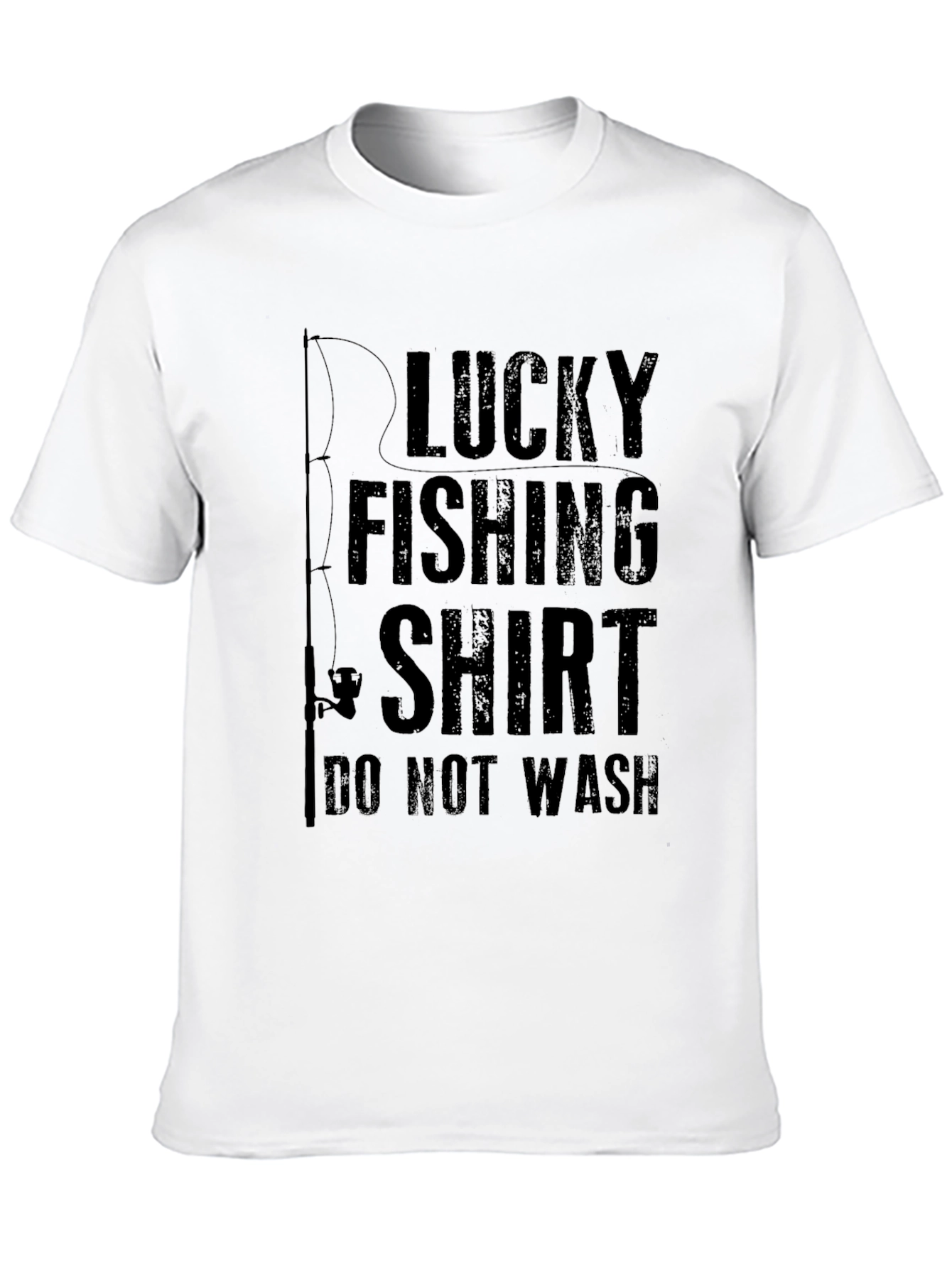 Black Lucky Fishing Shirt - Novelty Graphic Tee view 10