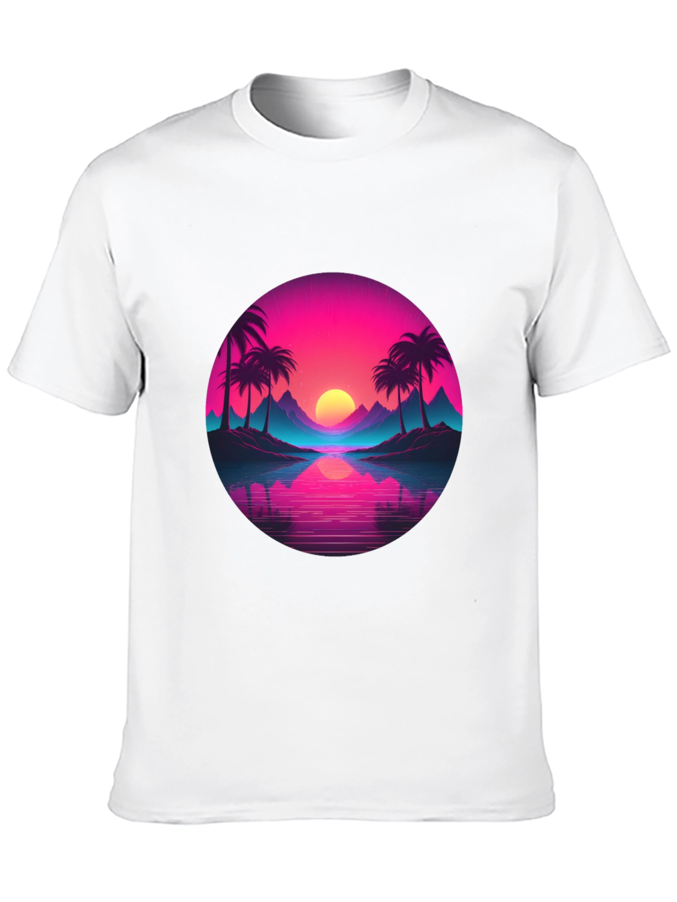Black Retro Sunset Palm T-Shirt - Vibrant Graphic Tee view 10