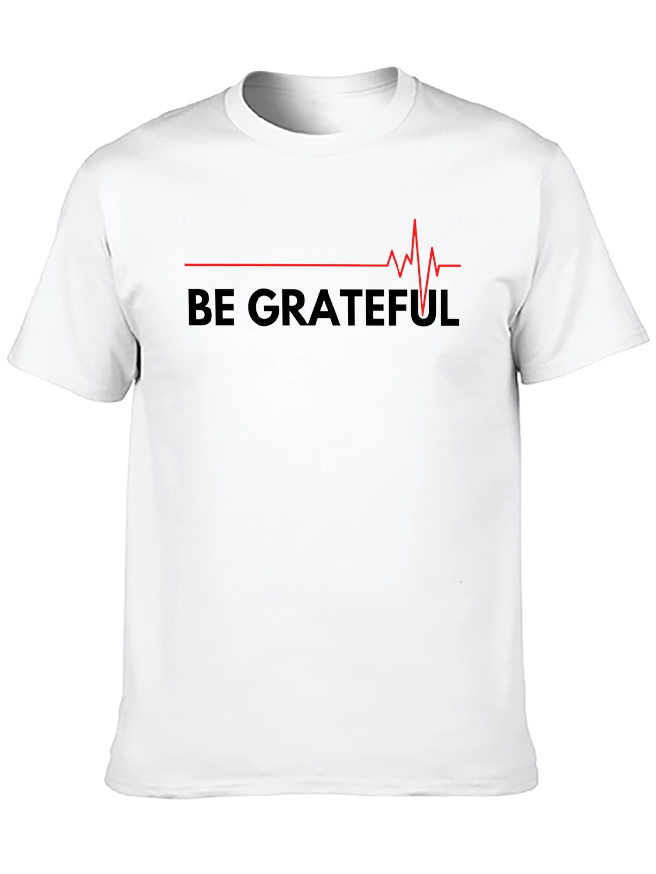 Black Be Grateful T-Shirt - Heartbeat Graphic view 10