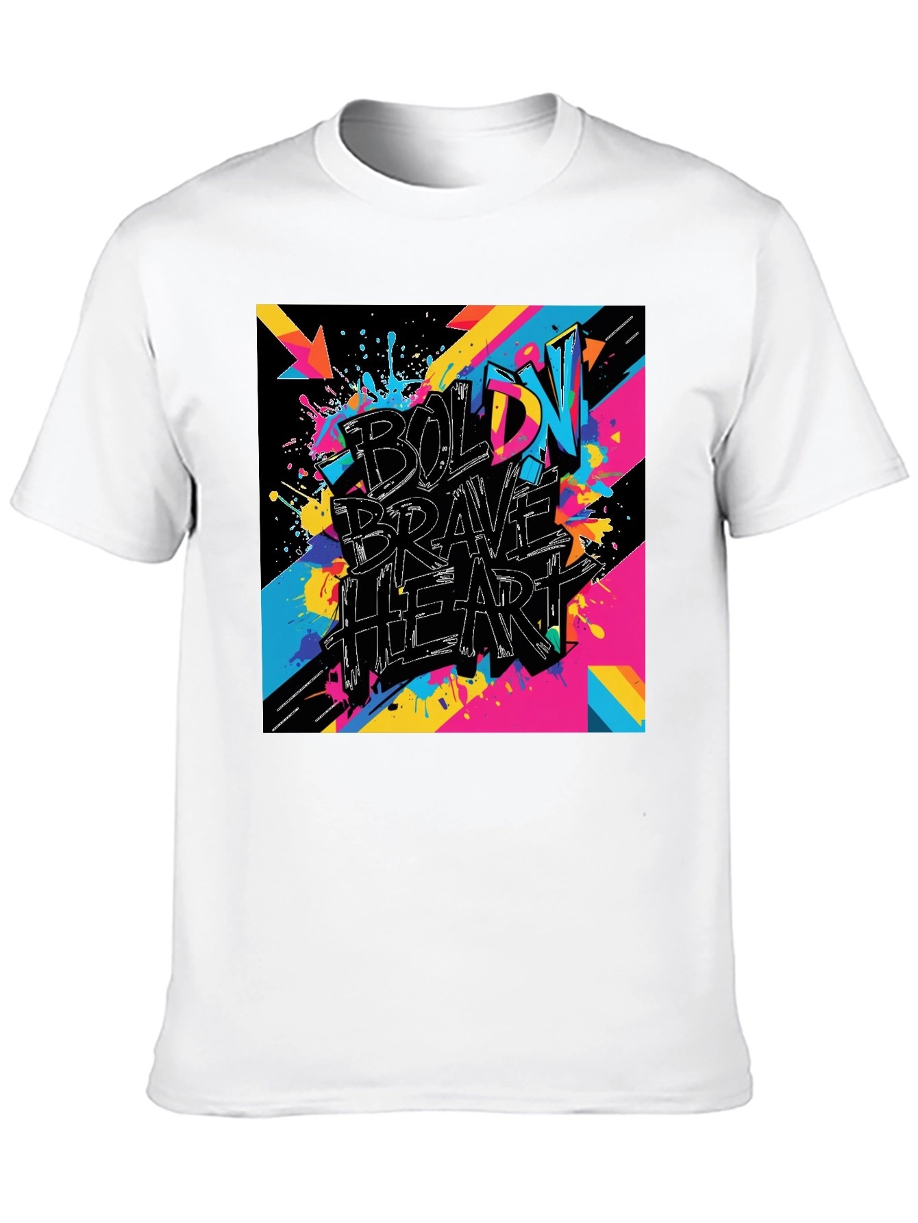 Black Bold Brave Heart Graphic Tee - Black view 10