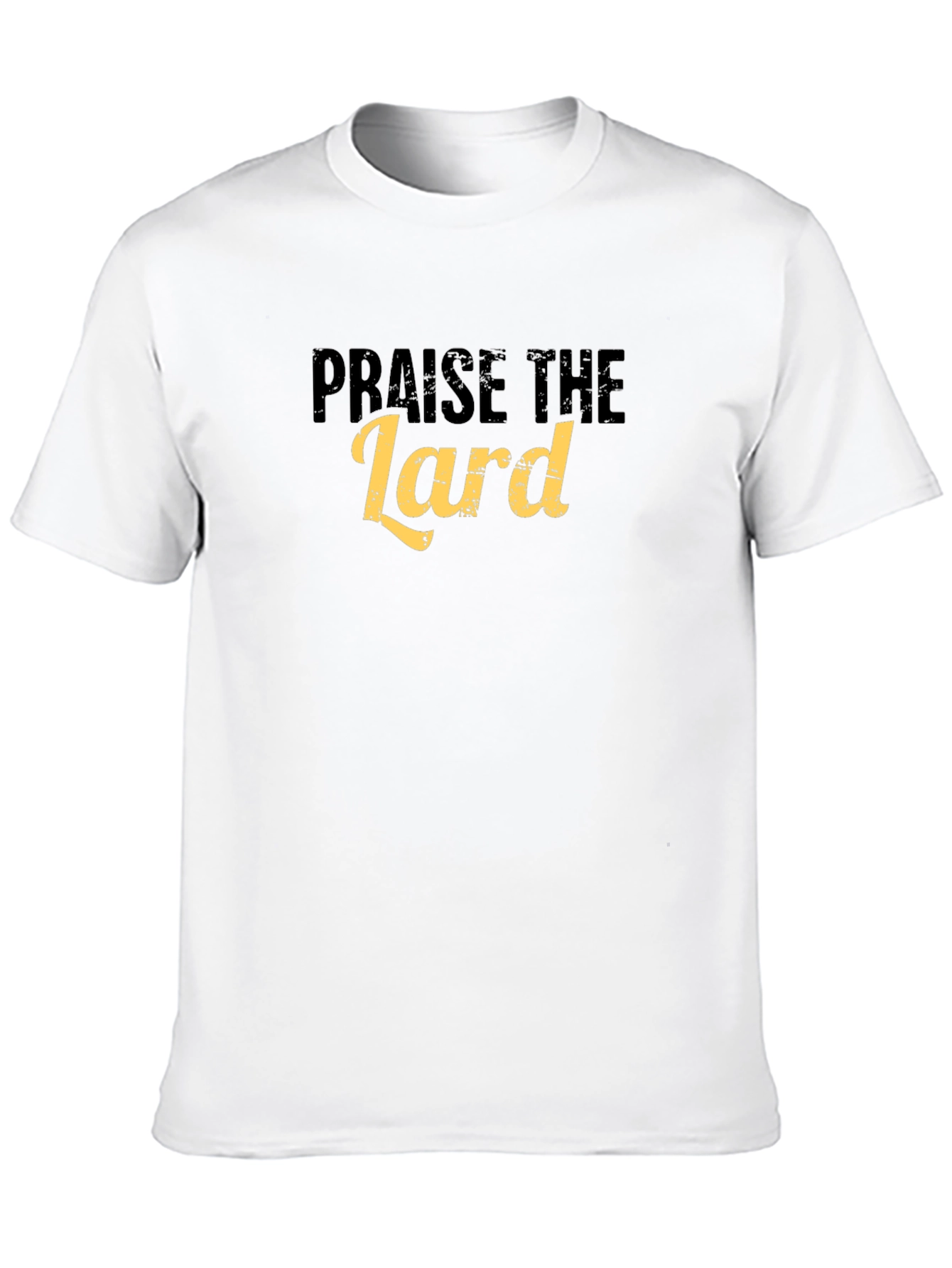 Black Praise The Lard Graphic T-Shirt - Black, Cotton view 10