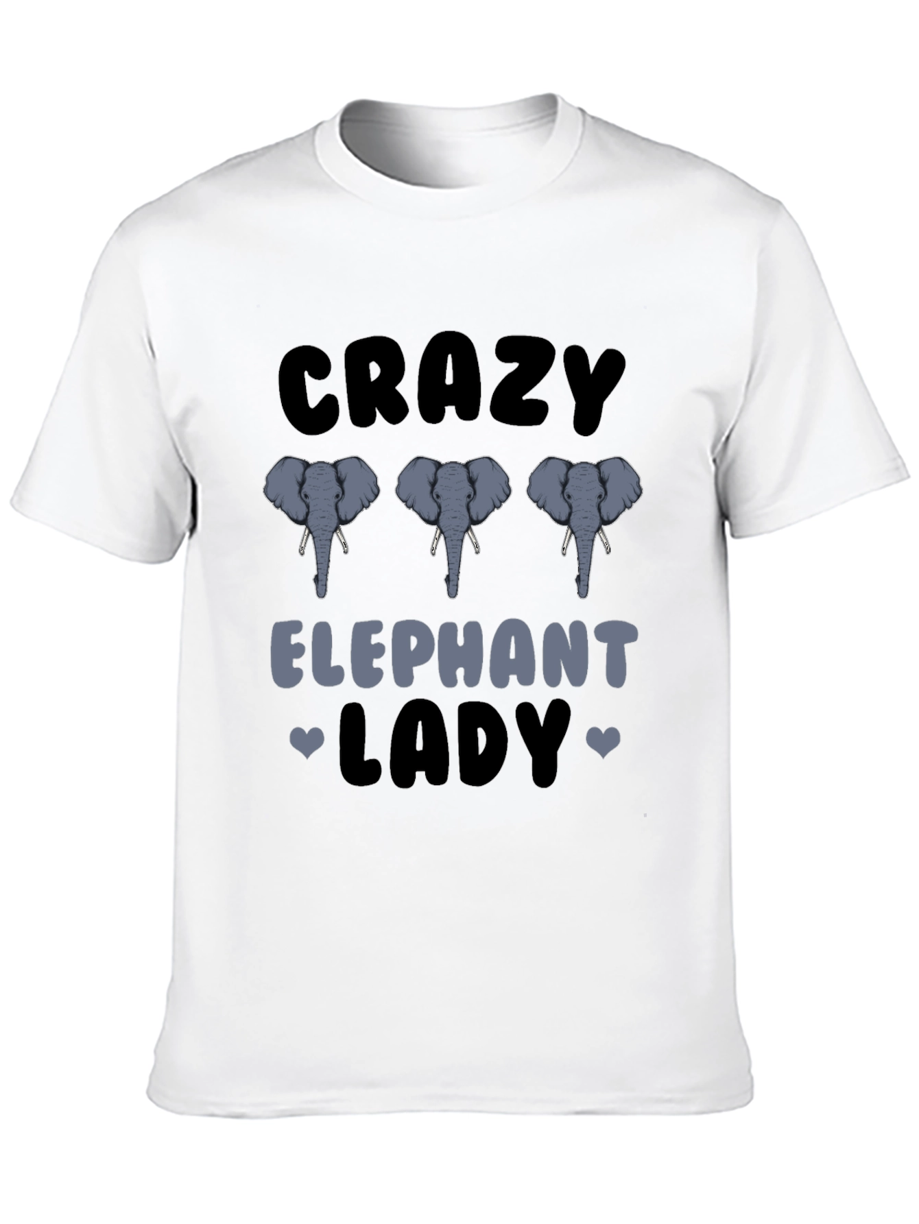 Black Crazy Elephant Lady Graphic T-Shirt view 10