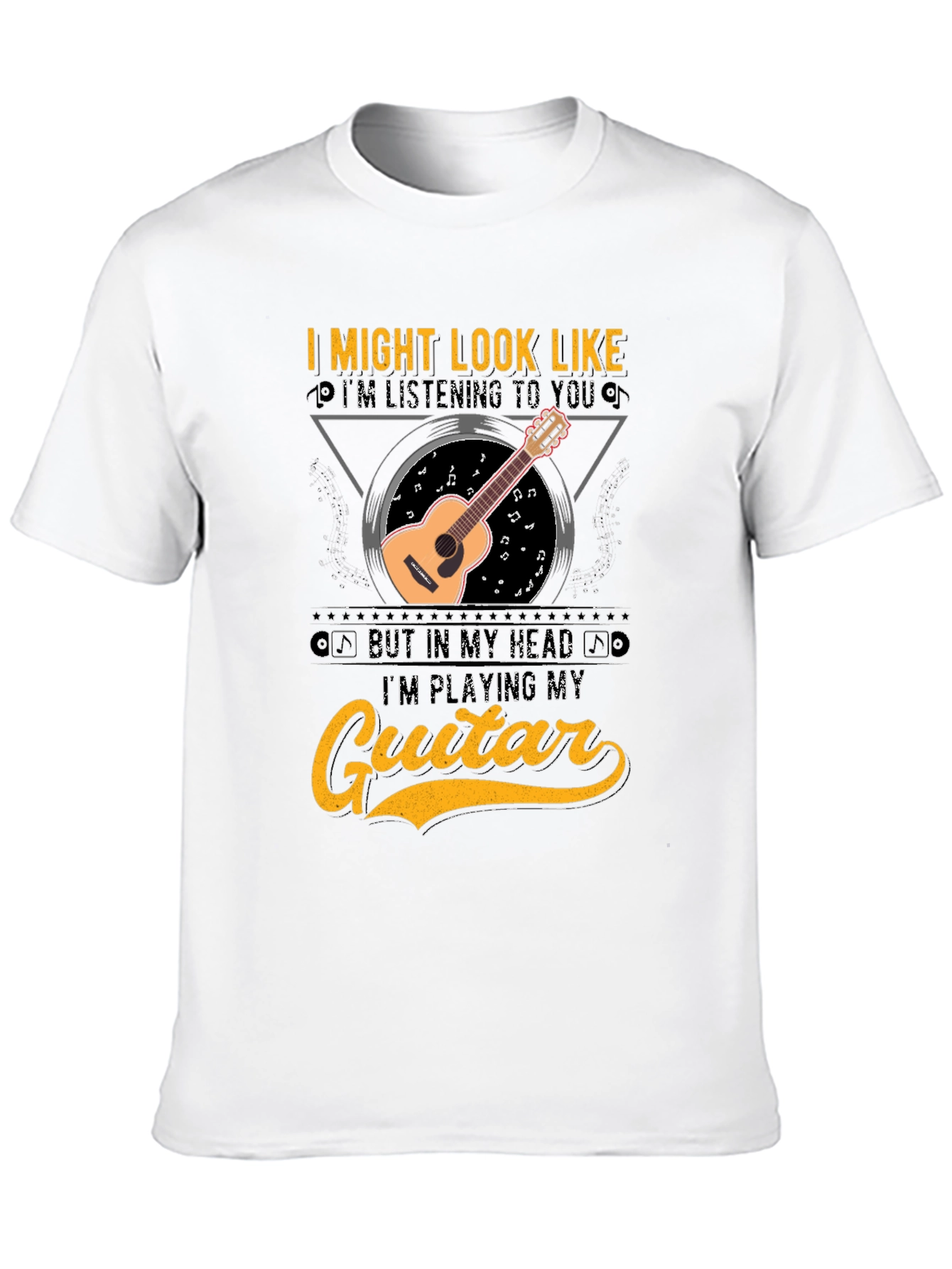 Black Guitar Lover T-Shirt - Musician Graphic Tee view 10