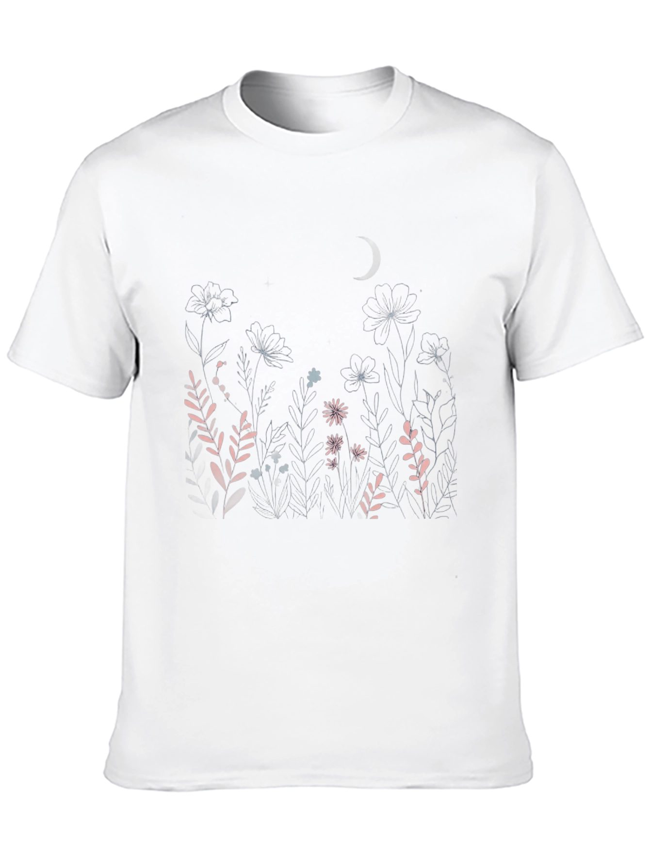 Black Floral Nightscape T-Shirt view 10