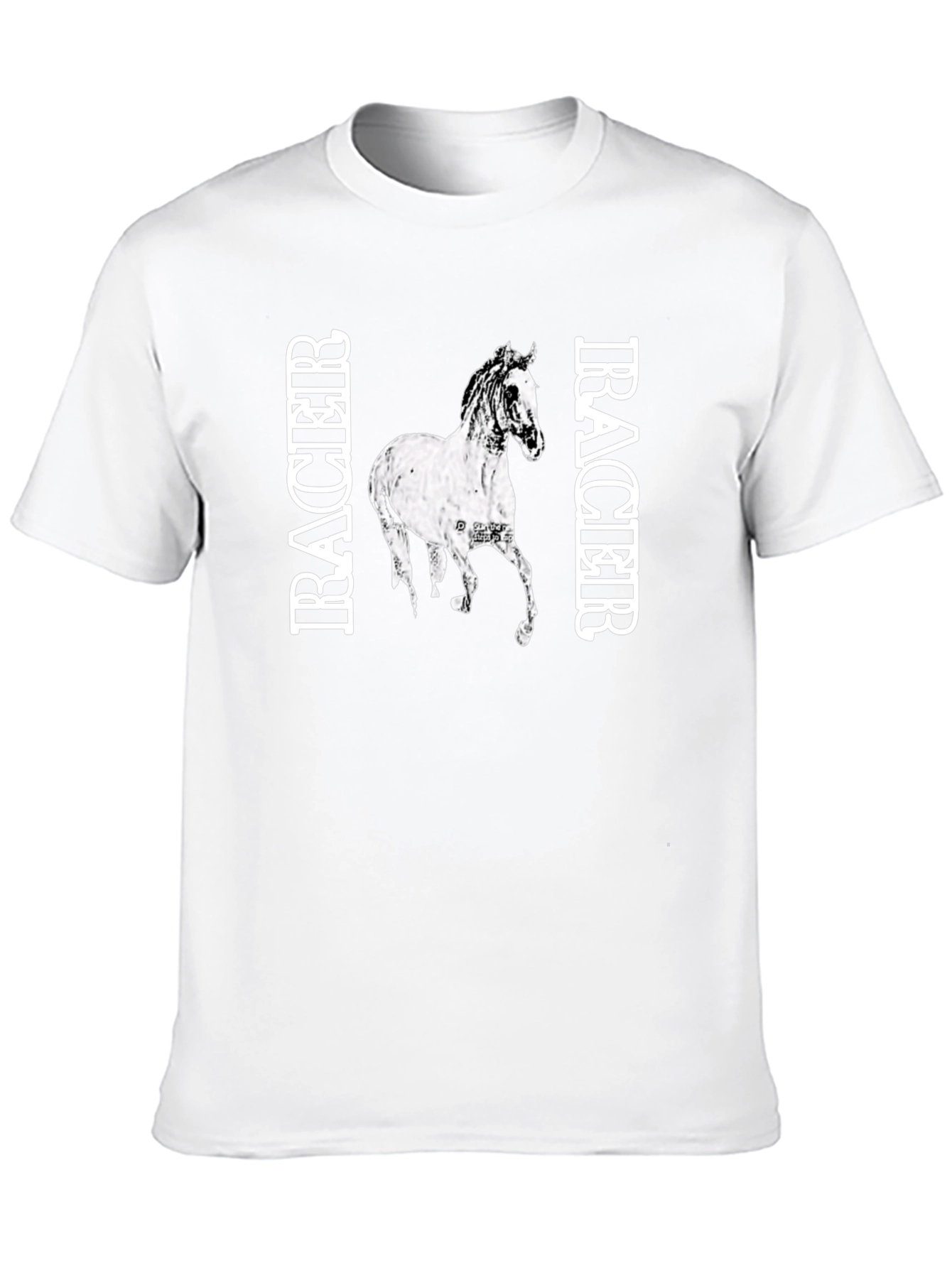 Black Racer Horse Graphic Tee - Stylish Black T-Shirt view 10