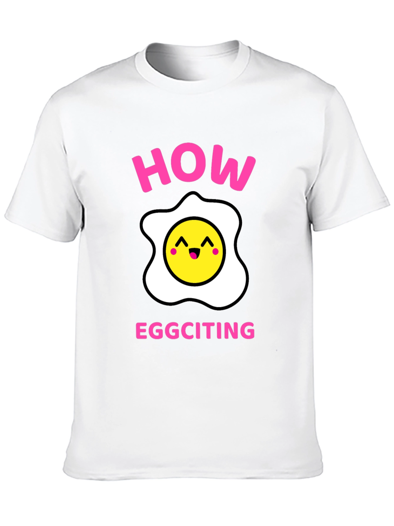 Black How Eggciting! Novelty T-Shirt - Funny Egg Pun Tee view 10