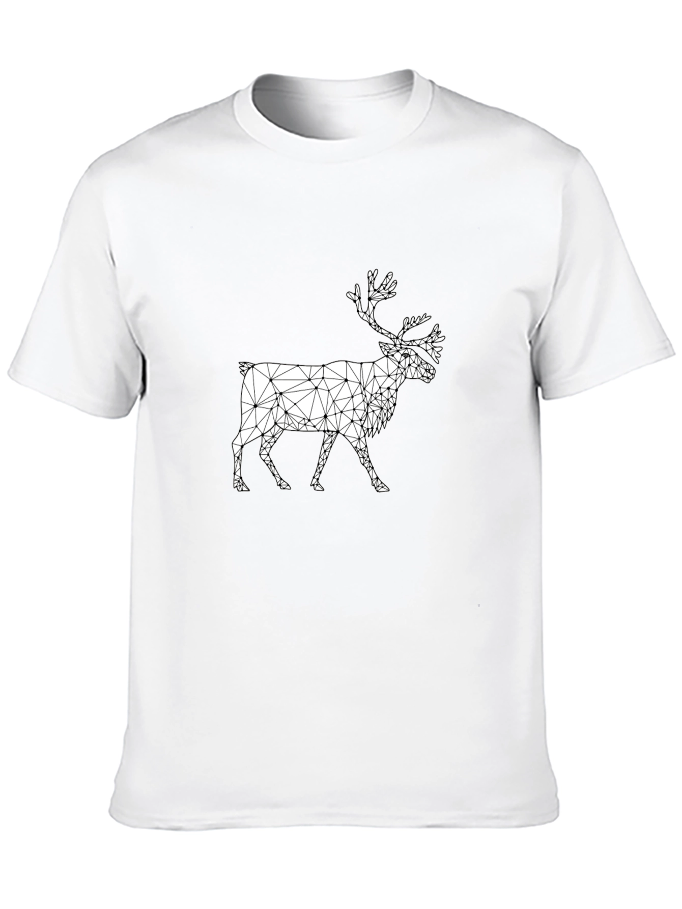 Black Geometric Reindeer Graphic Black T-Shirt view 10