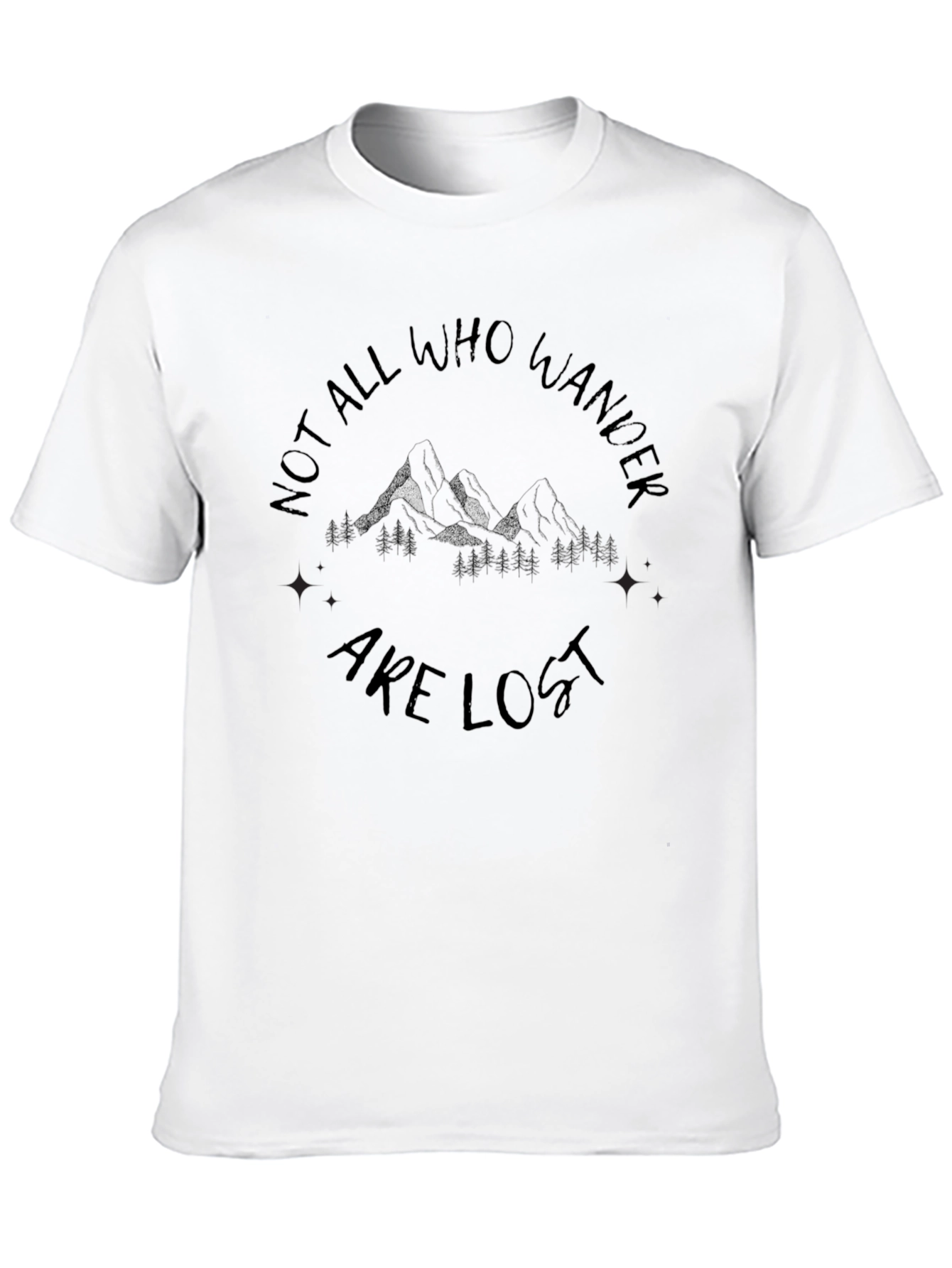 Black Wanderlust T-Shirt - Not All Who Wander Are Lost view 10