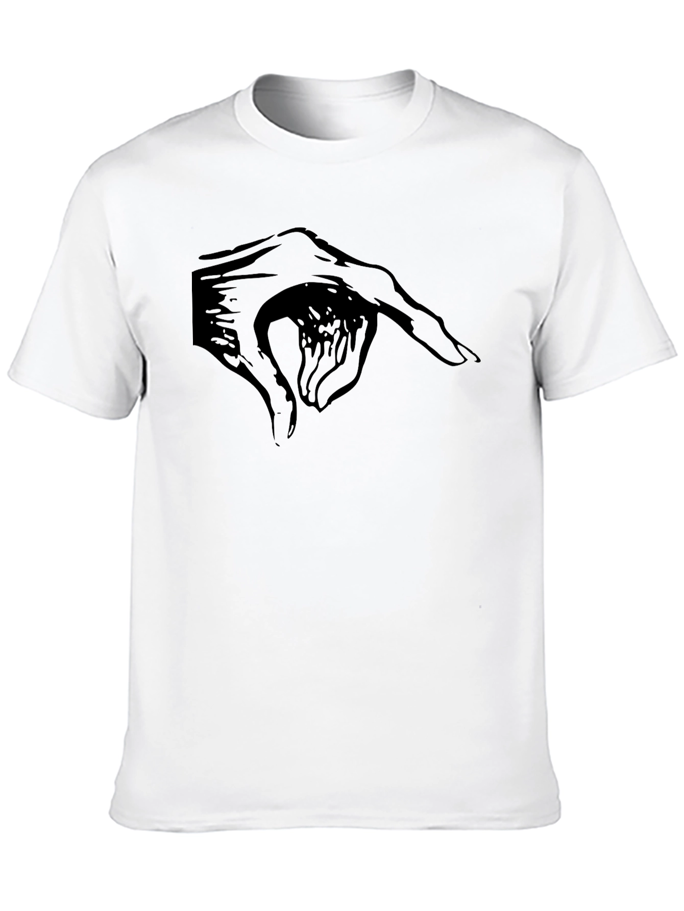 Black Black T-Shirt with Hand Gesture Graphic view 10