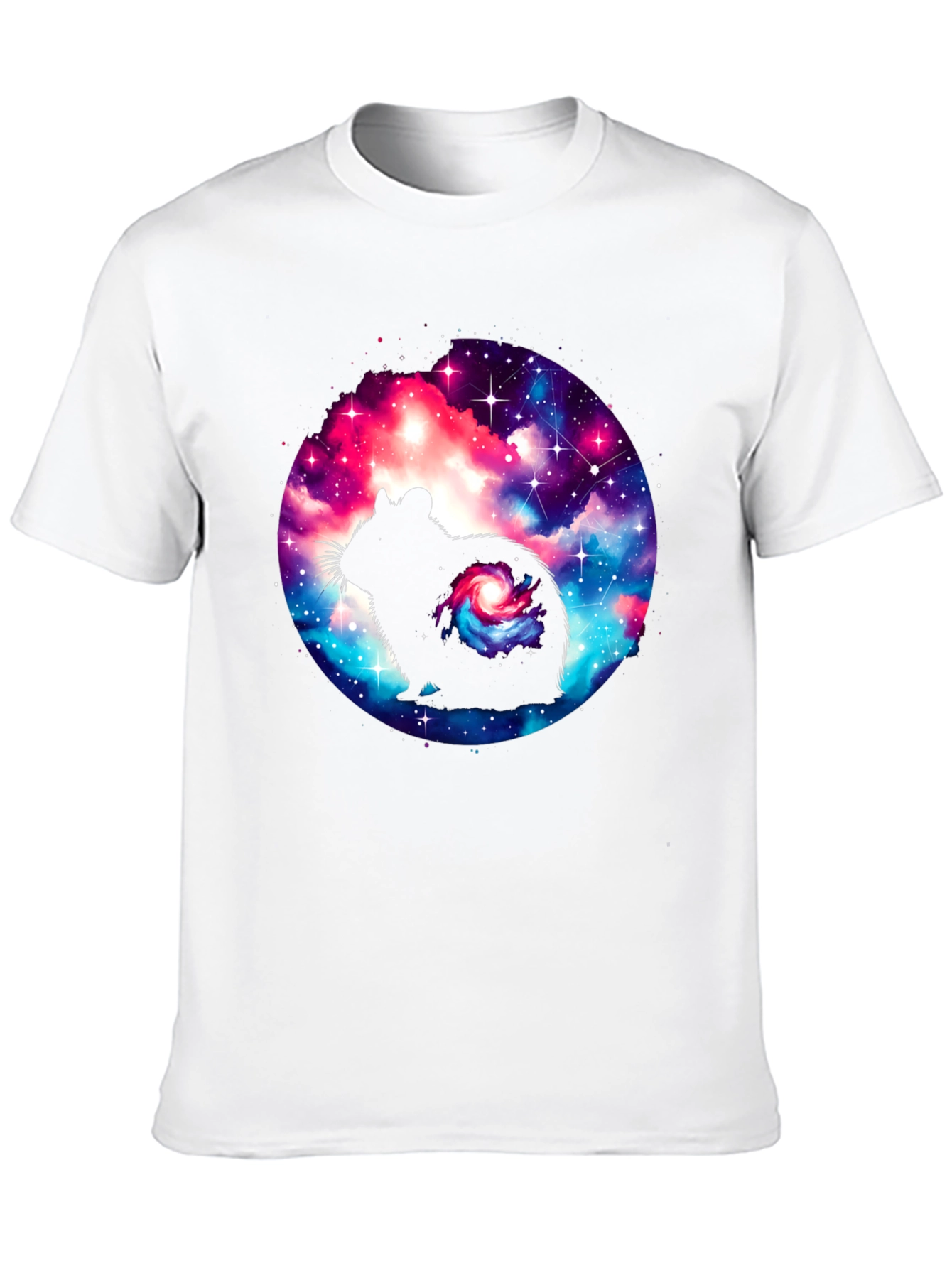 Black Galaxy Hamster Graphic T-Shirt view 10