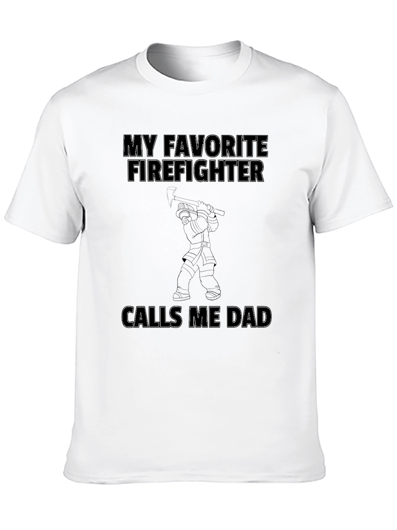 Black Firefighter Dad Graphic Tee - Black Cotton T-Shirt view 10