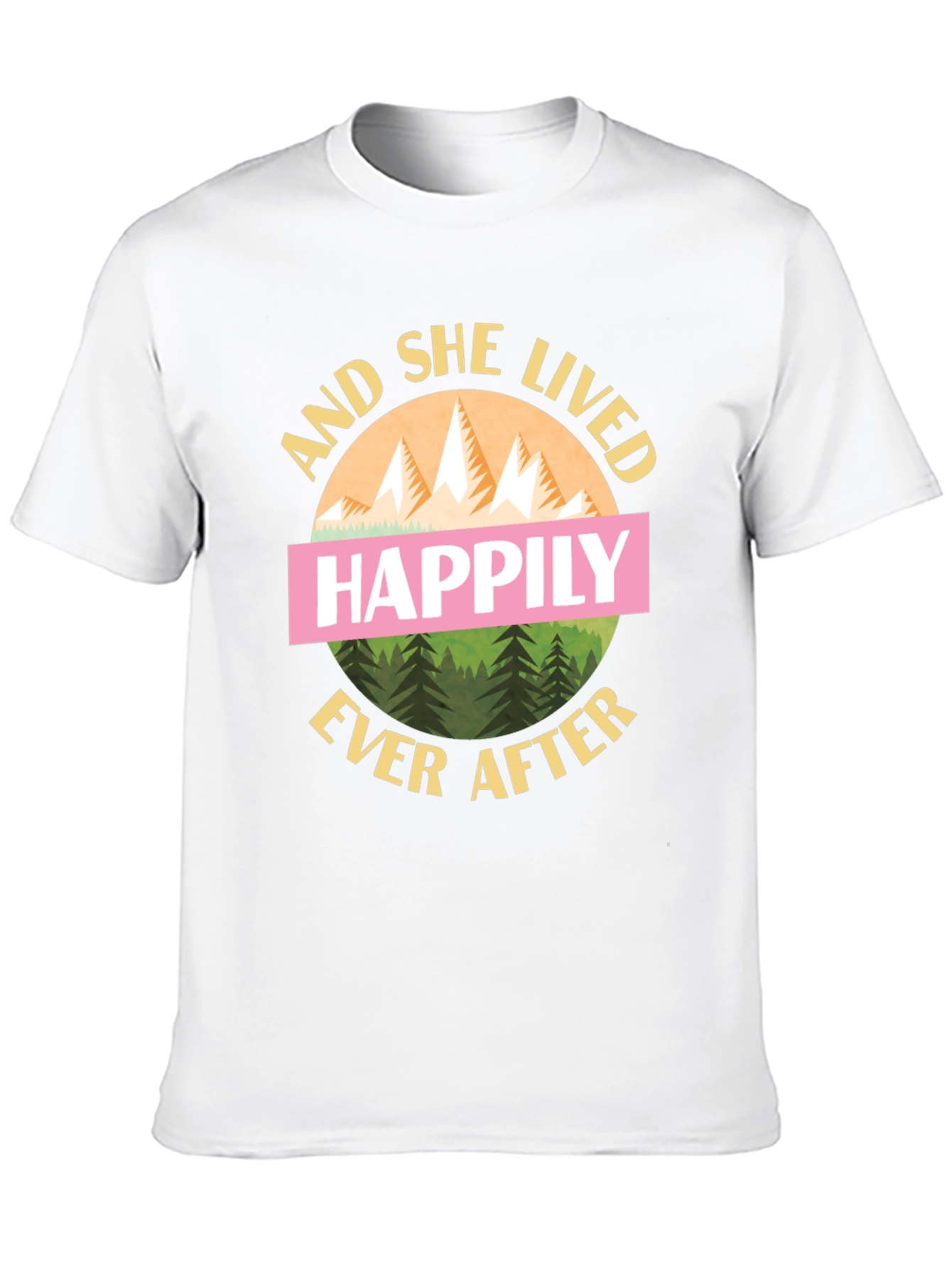 Black Happily Ever After Graphic Tee - Mountain Design T-Shirt view 10