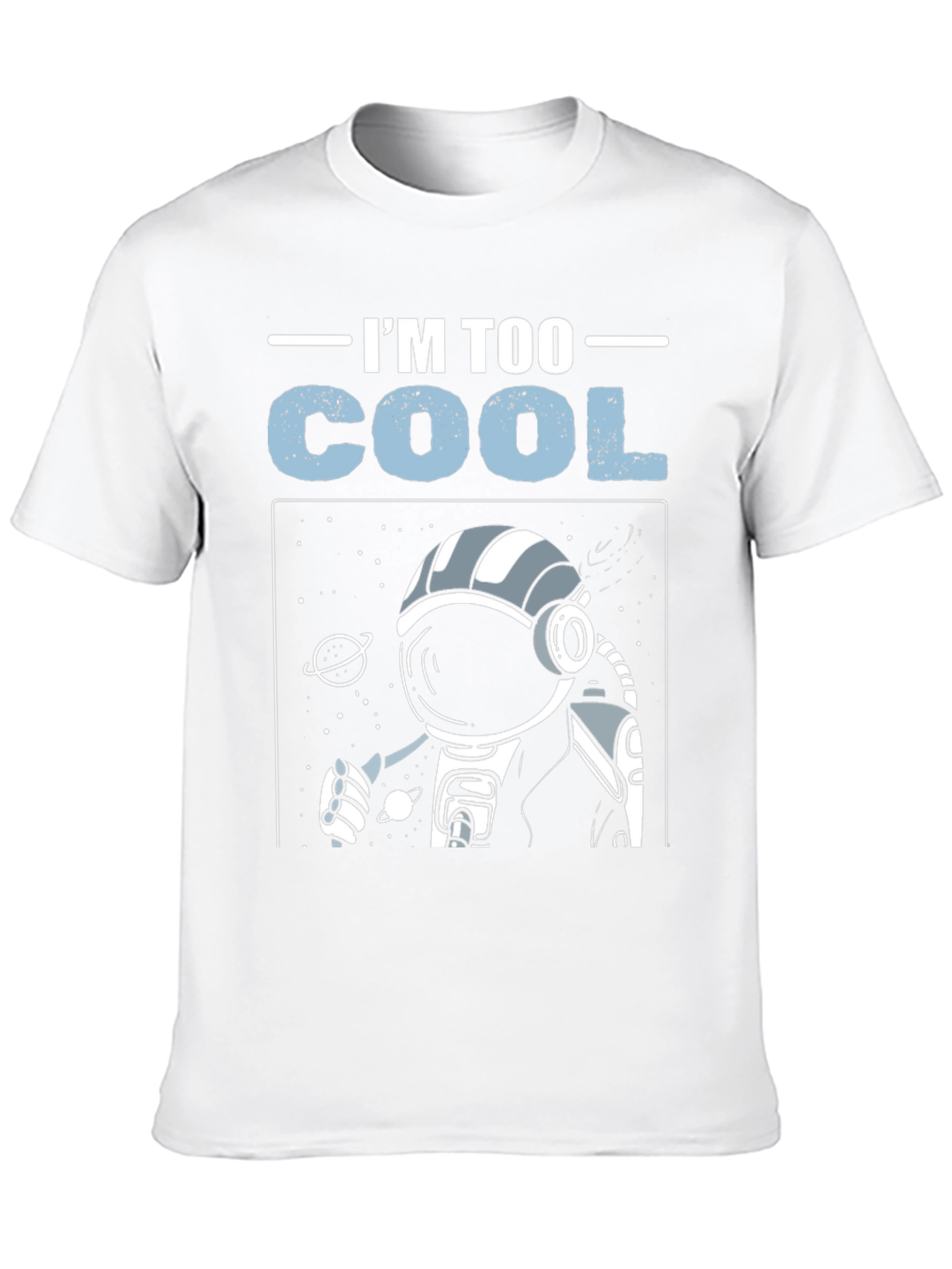 Black I'm Too Cool Astronaut Graphic T-Shirt view 10