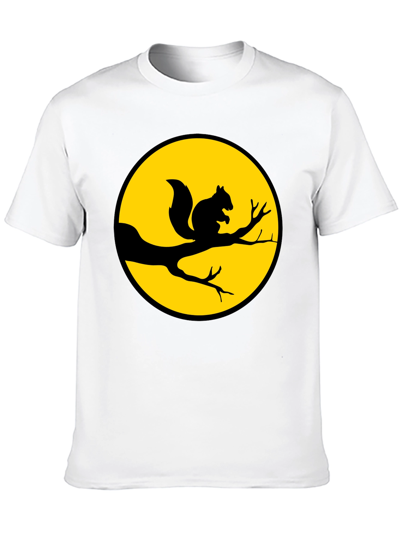 Black Squirrel Silhouette T-Shirt - Nature Inspired Graphic Tee view 10