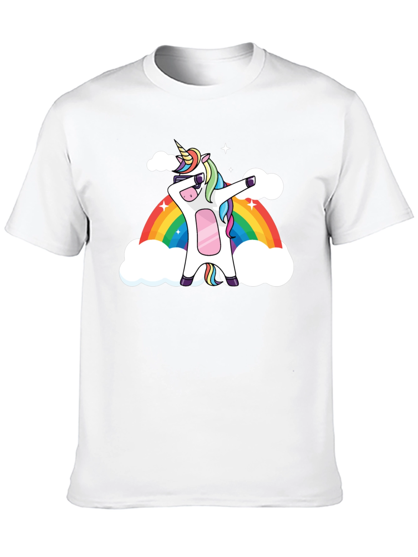 Black Unicorn Dab Rainbow Graphic T-Shirt view 10