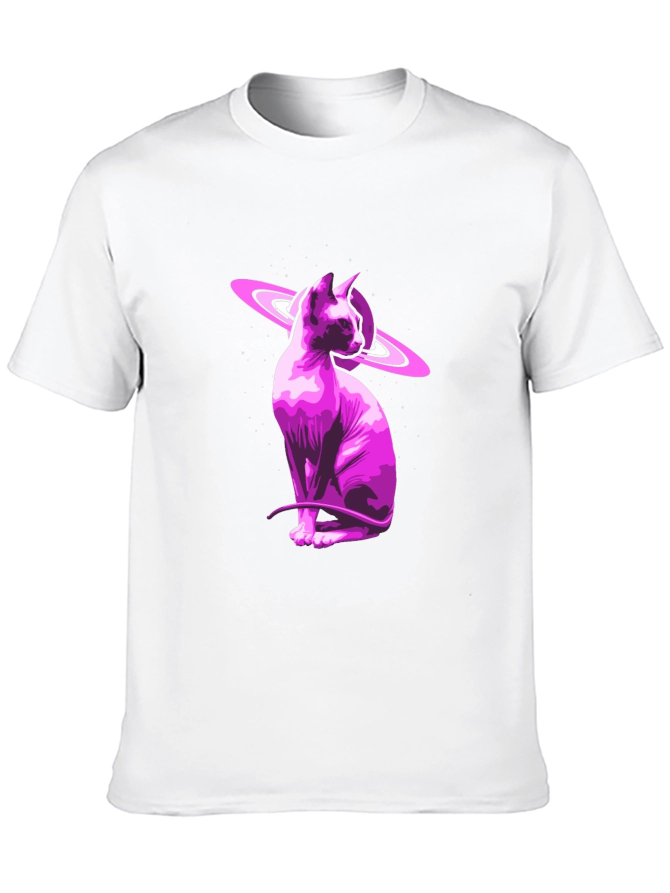 Black Cosmic Sphynx Cat Graphic Tee - Black view 10