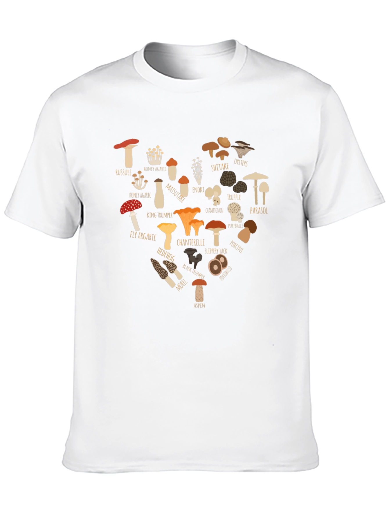 Black Mushroom Heart Graphic T-Shirt view 10