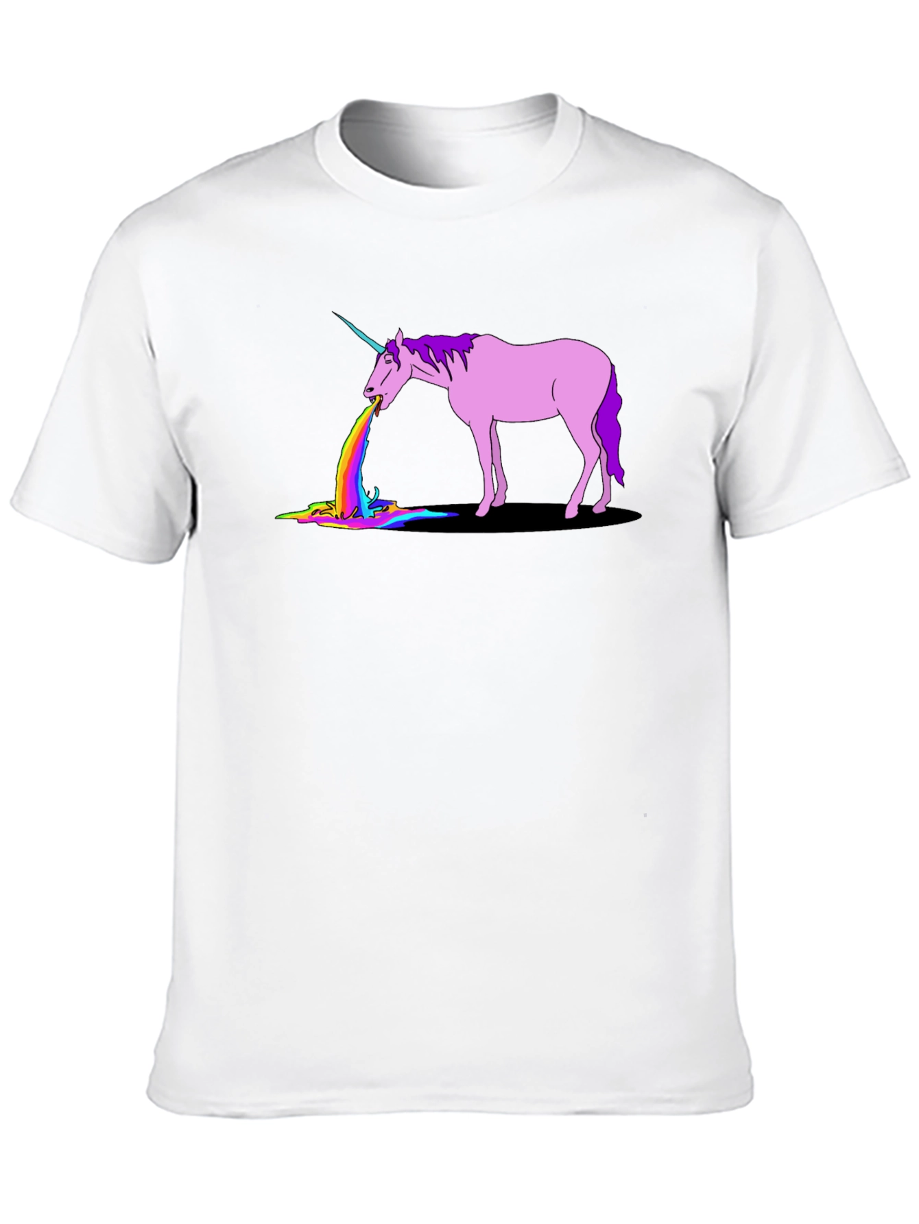 Black Unicorn Rainbow Puke Graphic T-Shirt view 10