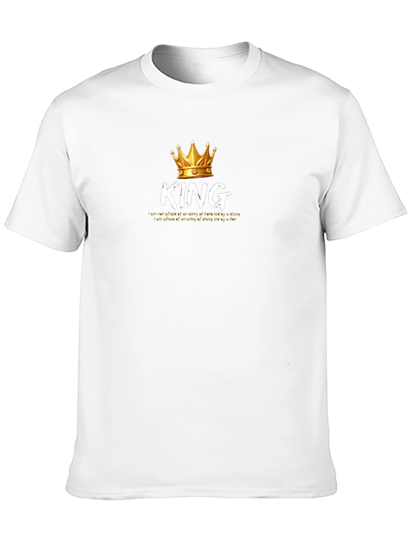 Black King Graphic T-Shirt - Lion & Sheep Army Design view 10