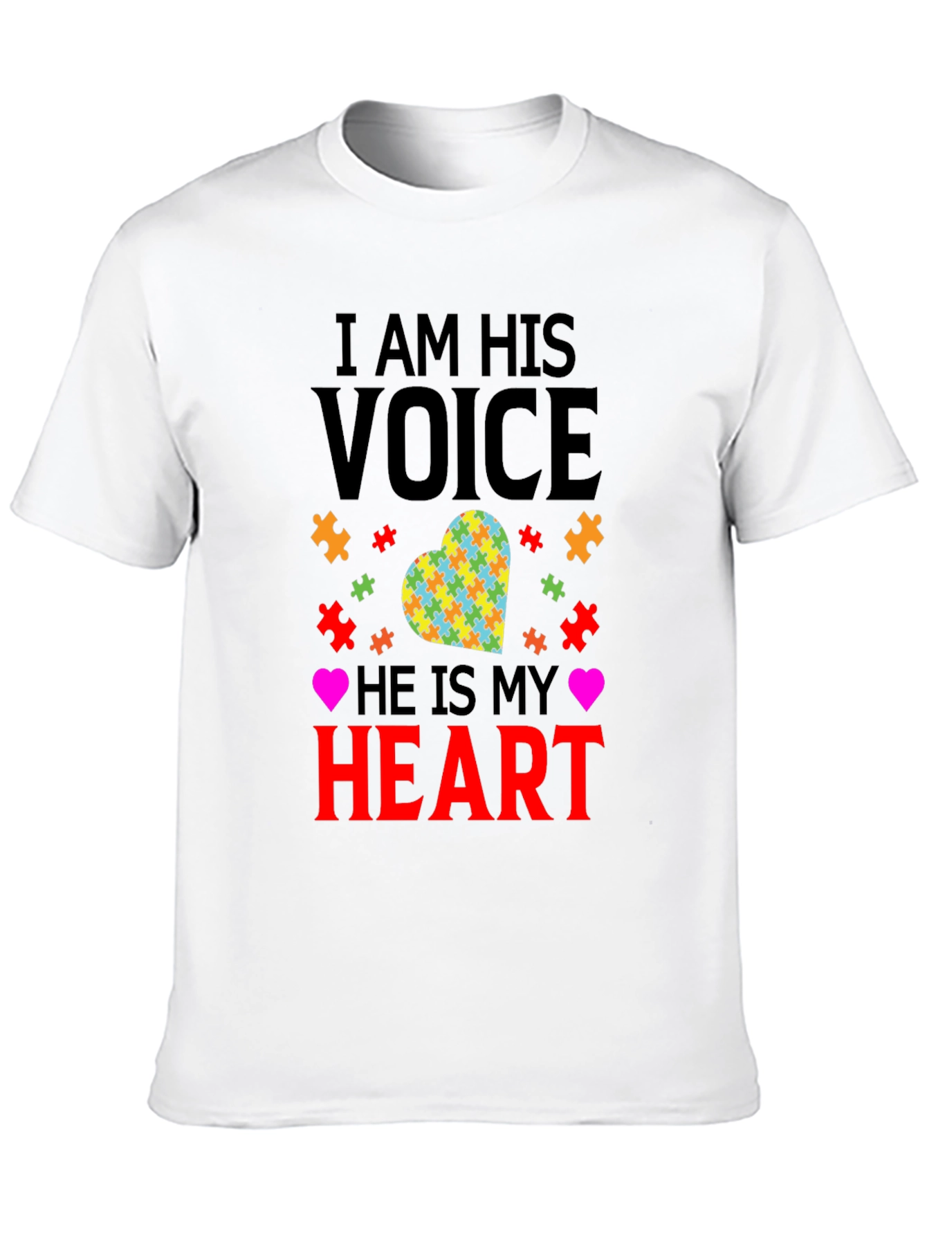 Black Autism Awareness T-Shirt - I Am His Voice view 10