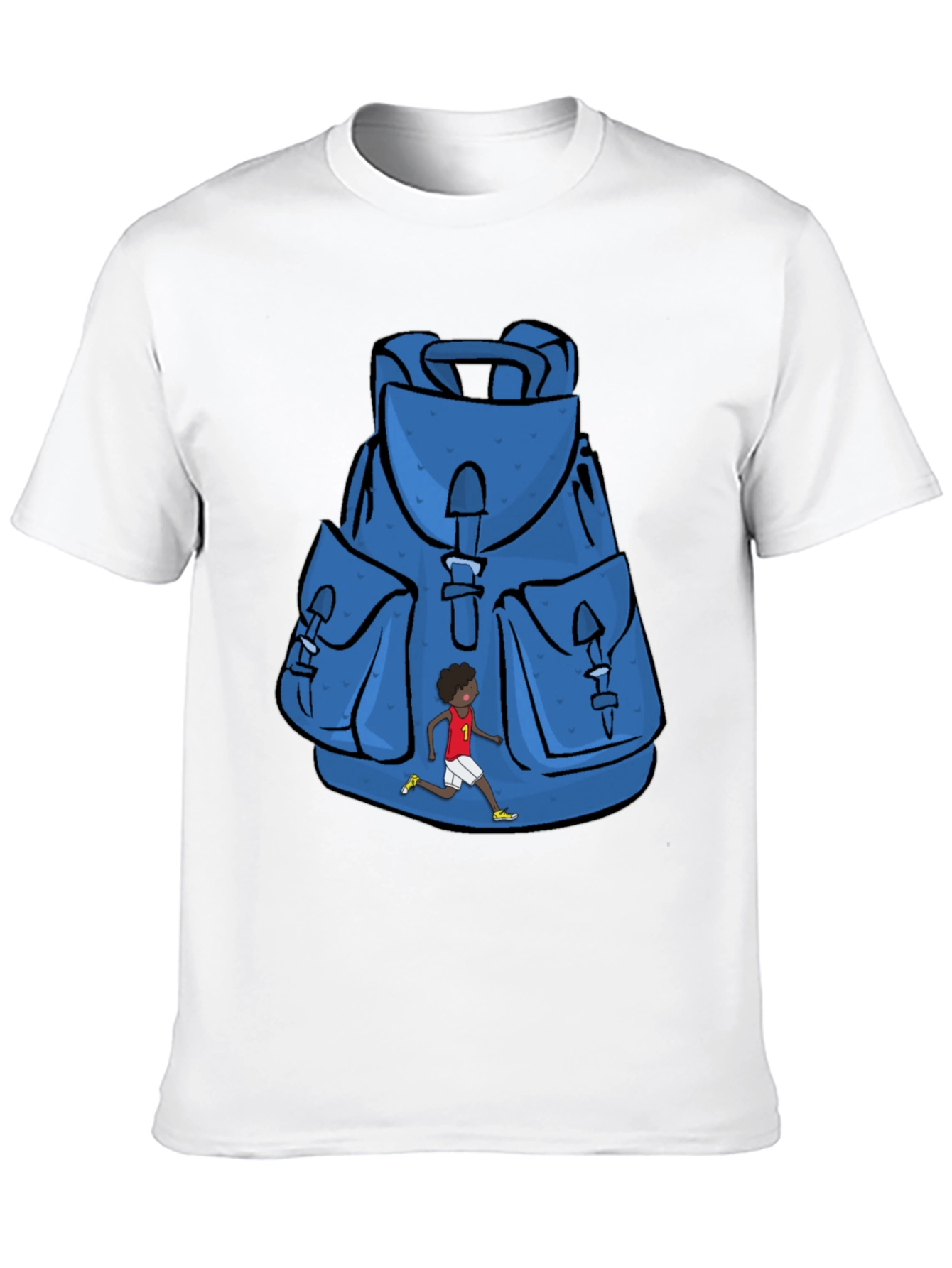 Black Graphic Print Backpack T-Shirt view 10