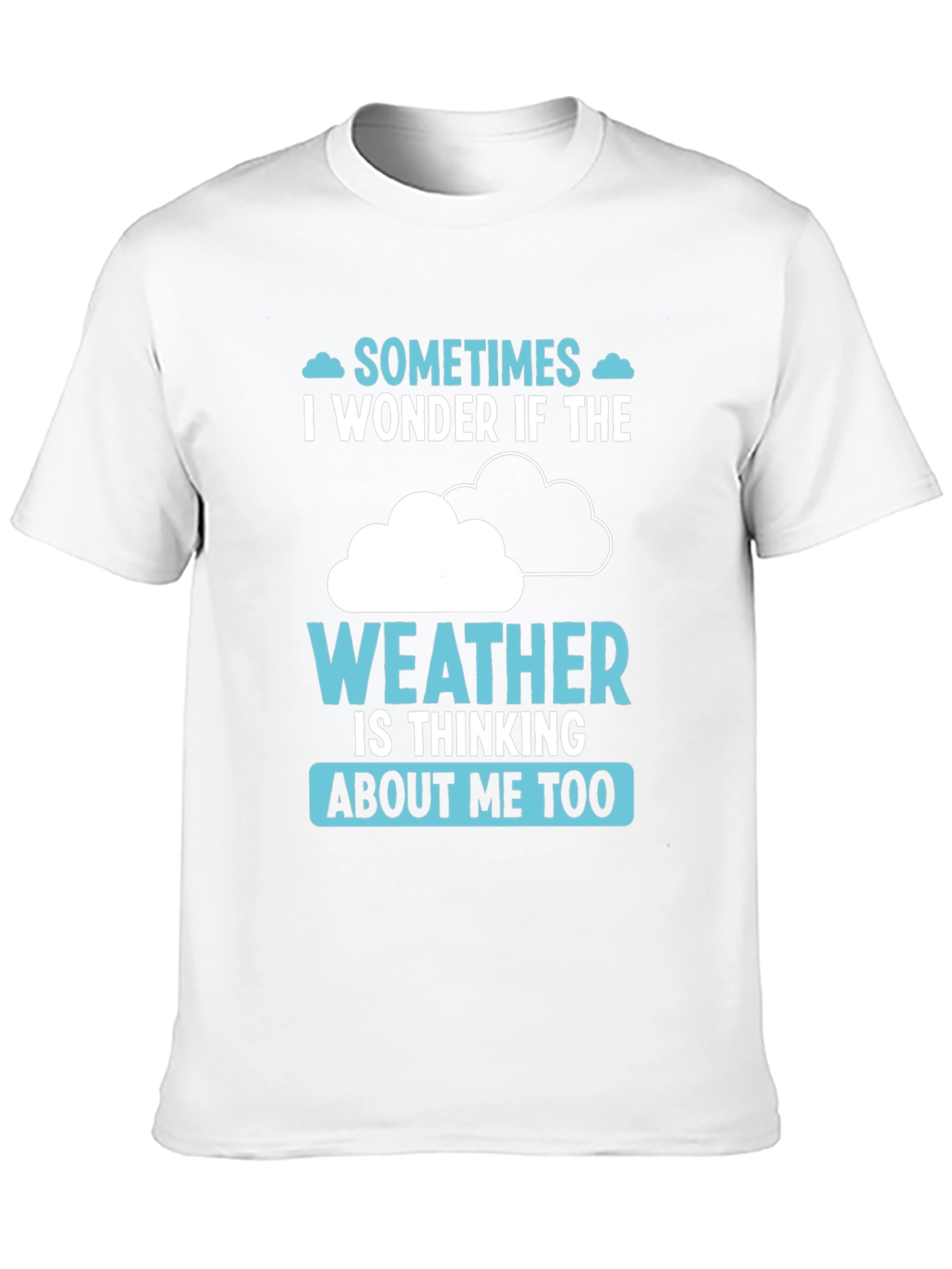 Black Weather Thinking Funny Graphic T-Shirt view 10
