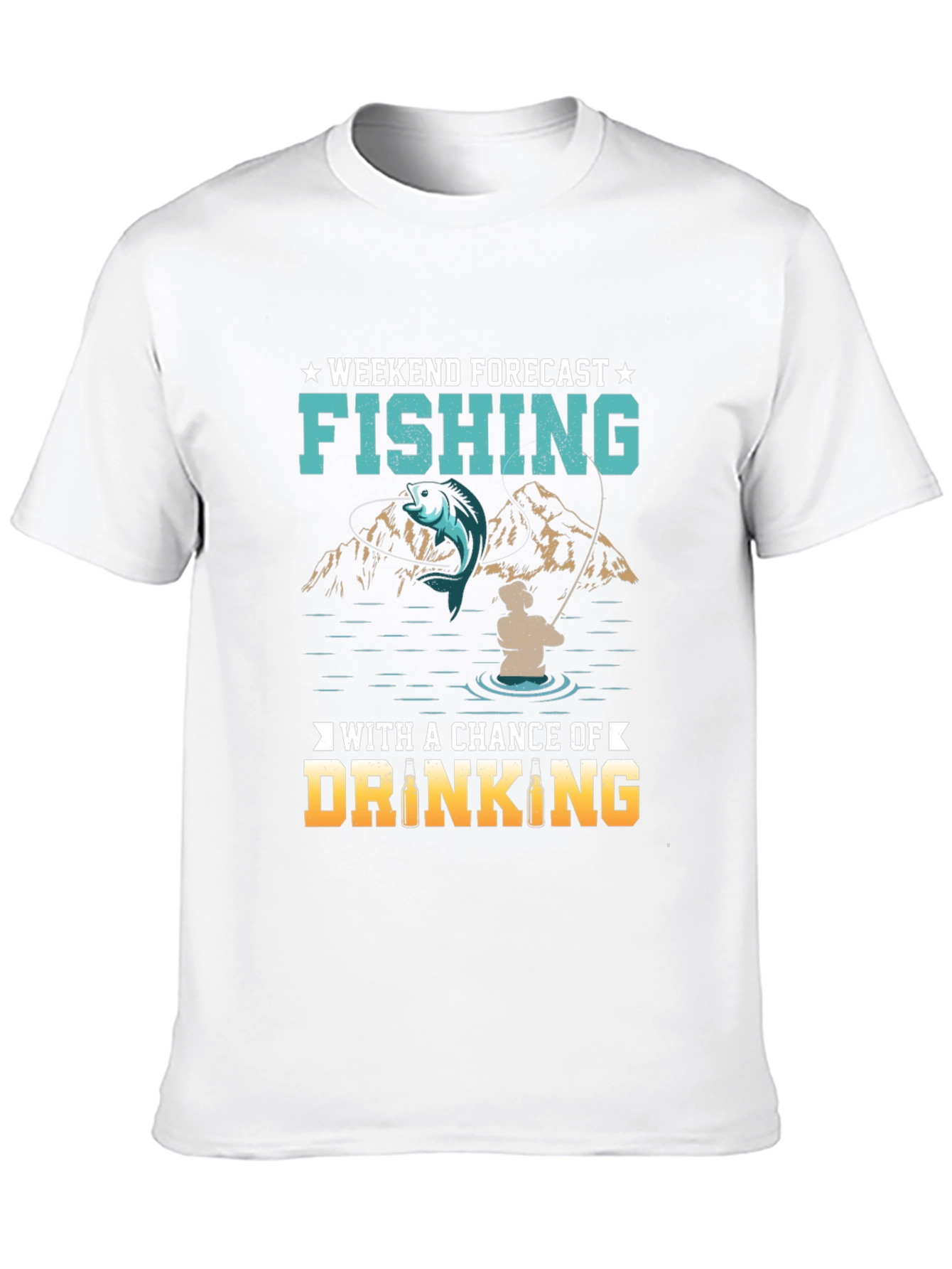 Black Fishing & Drinking Weekend Forecast T-Shirt view 10
