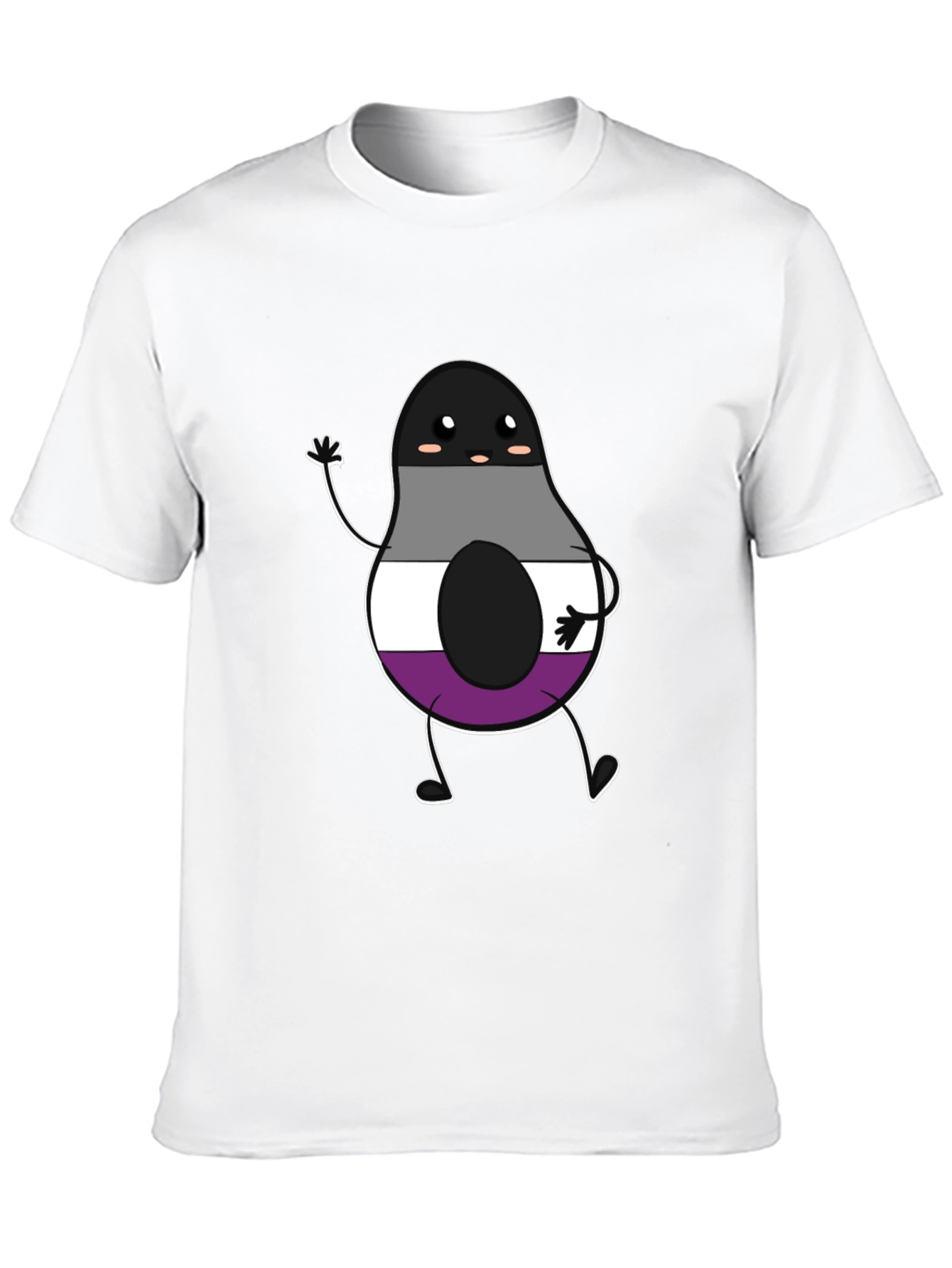 Black Asexual Pride Avocado Graphic T-Shirt view 10