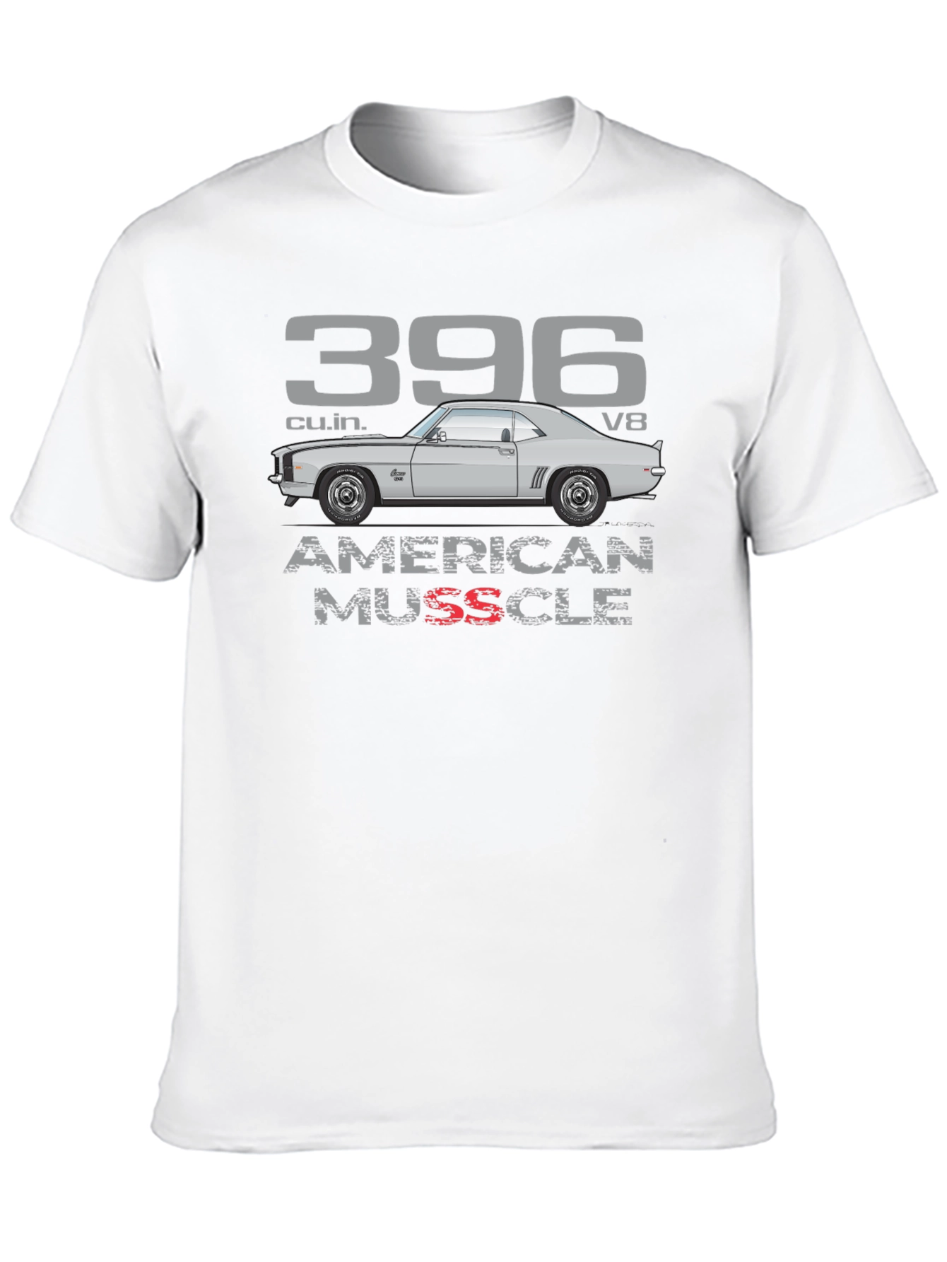 Black 396 American Muscle Car T-Shirt view 10