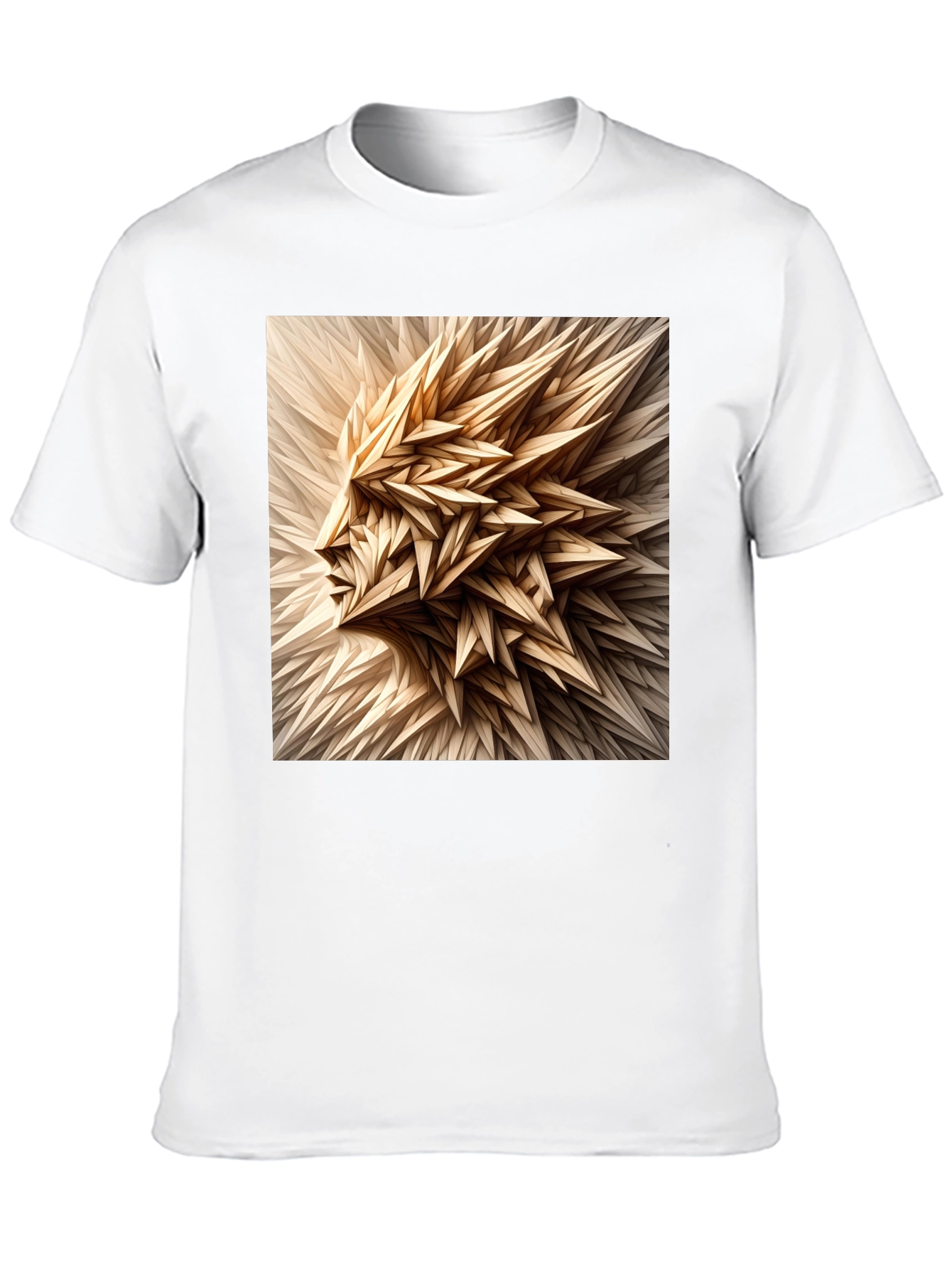 Black Abstract Geometric Face Graphic Black T-Shirt view 10