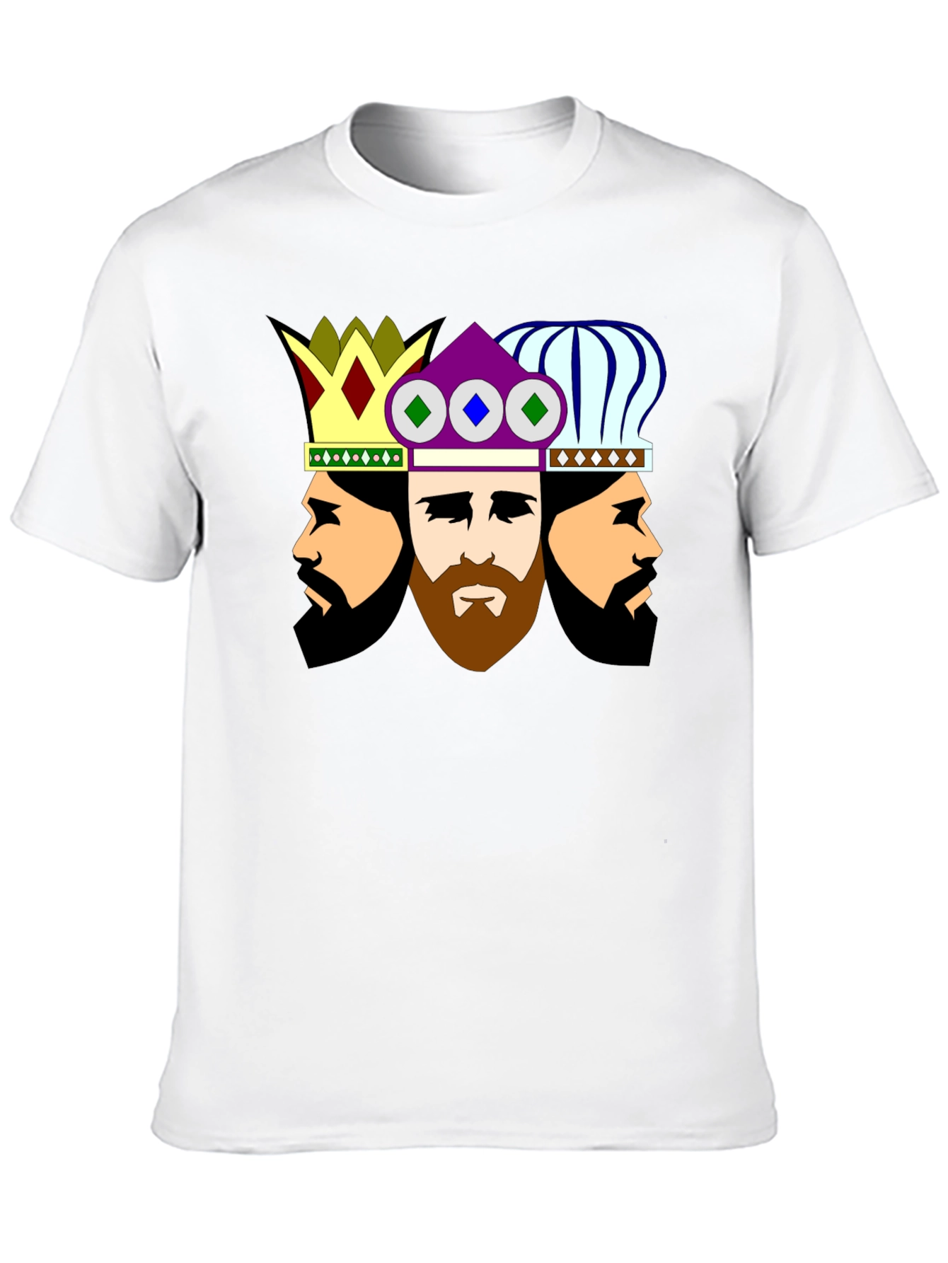 Black Three Kings Graphic Tee - Stylish Crew Neck T-Shirt view 10