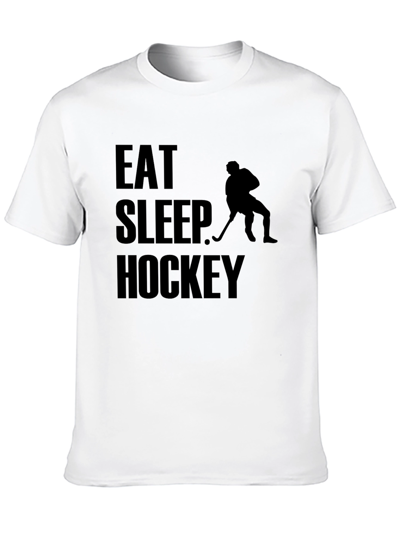 Black Eat Sleep Hockey T-Shirt Funny Sports Tee view 10