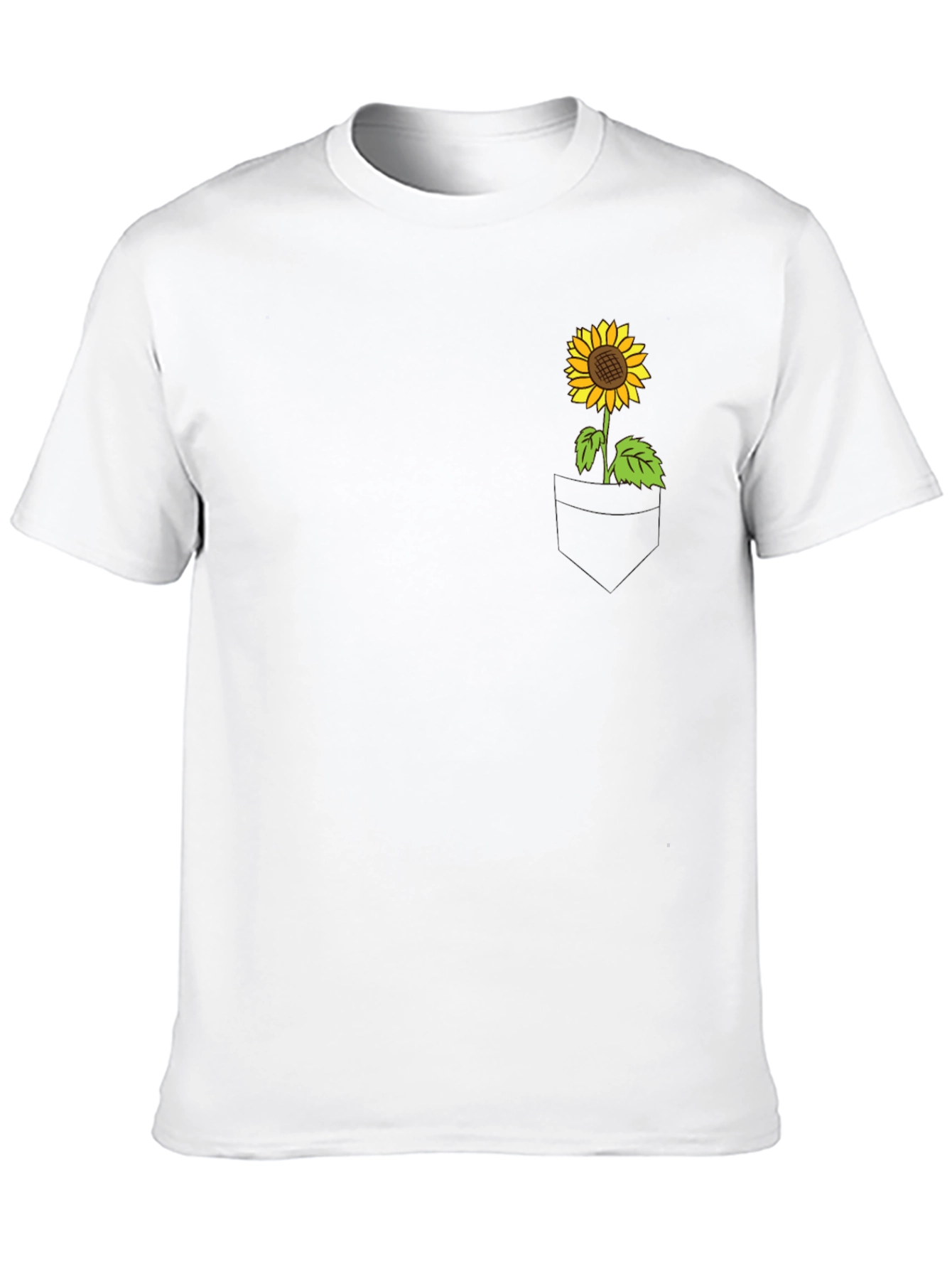 Black Sunflower Pocket Graphic Tee - Casual Black T-Shirt view 10