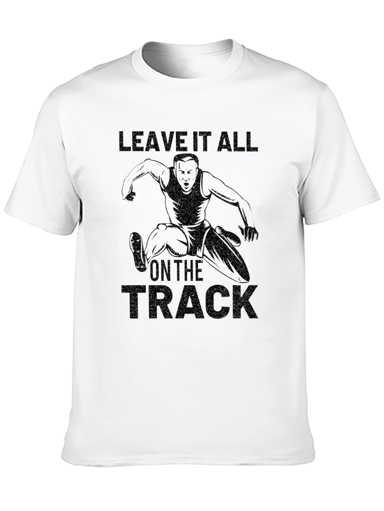 Black Leave It All On The Track T-Shirt - Athletic Design view 10