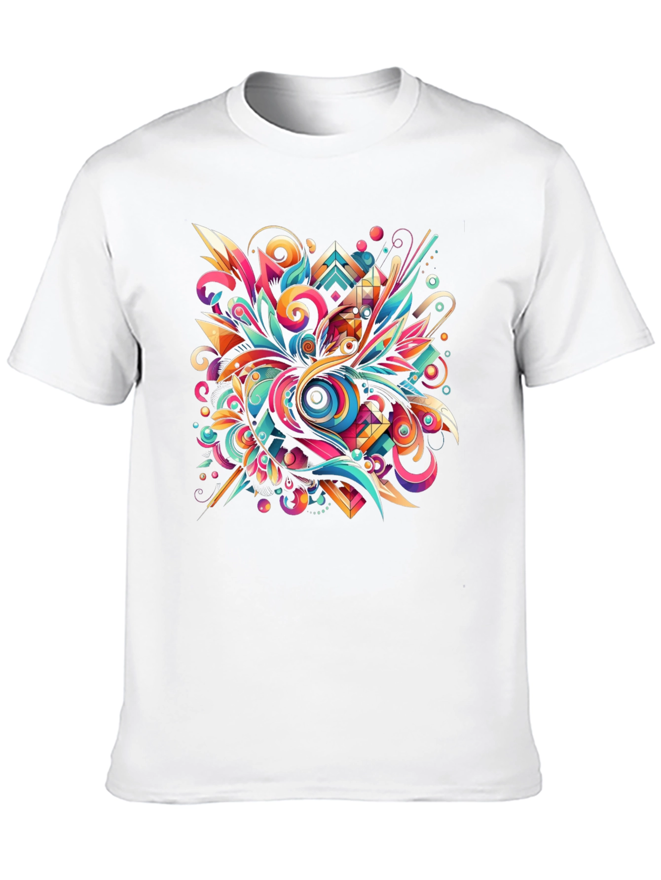 Black Psychedelic Abstract Art Black T-Shirt view 10