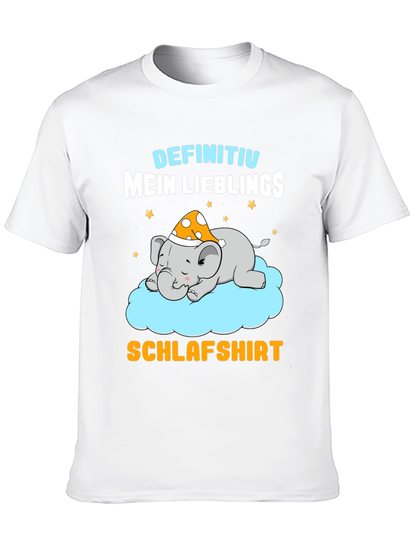 Black Cute Sleeping Elephant T-Shirt - German Schlafshirt view 10