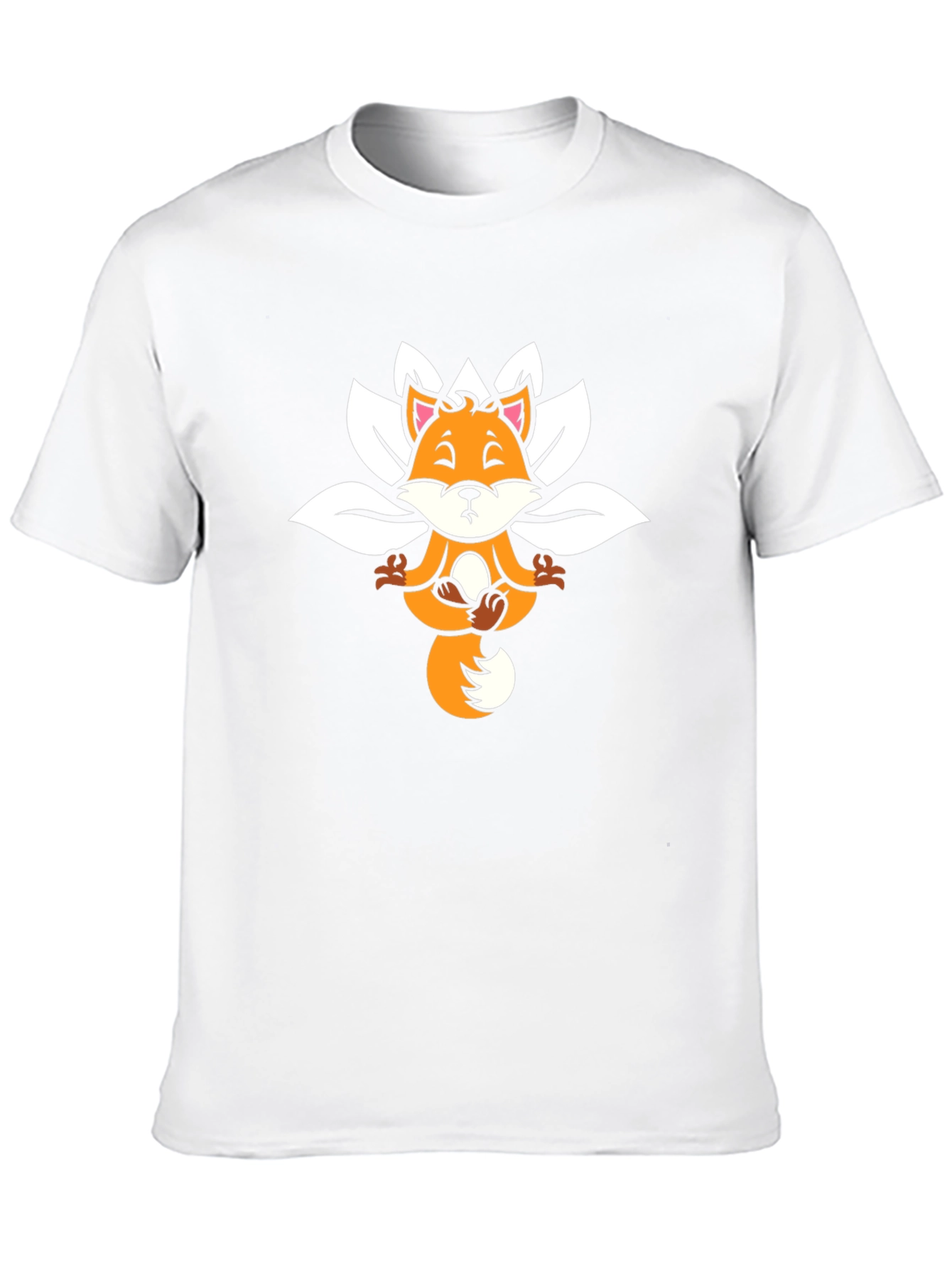 Black Meditating Fox Graphic Tee view 10
