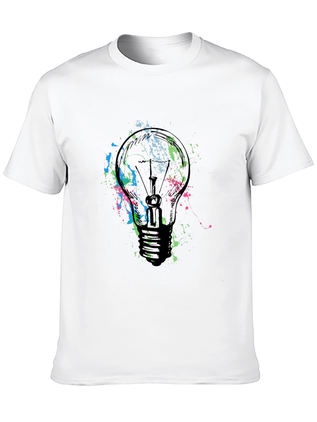 Black Abstract Light Bulb Graphic T-Shirt view 10
