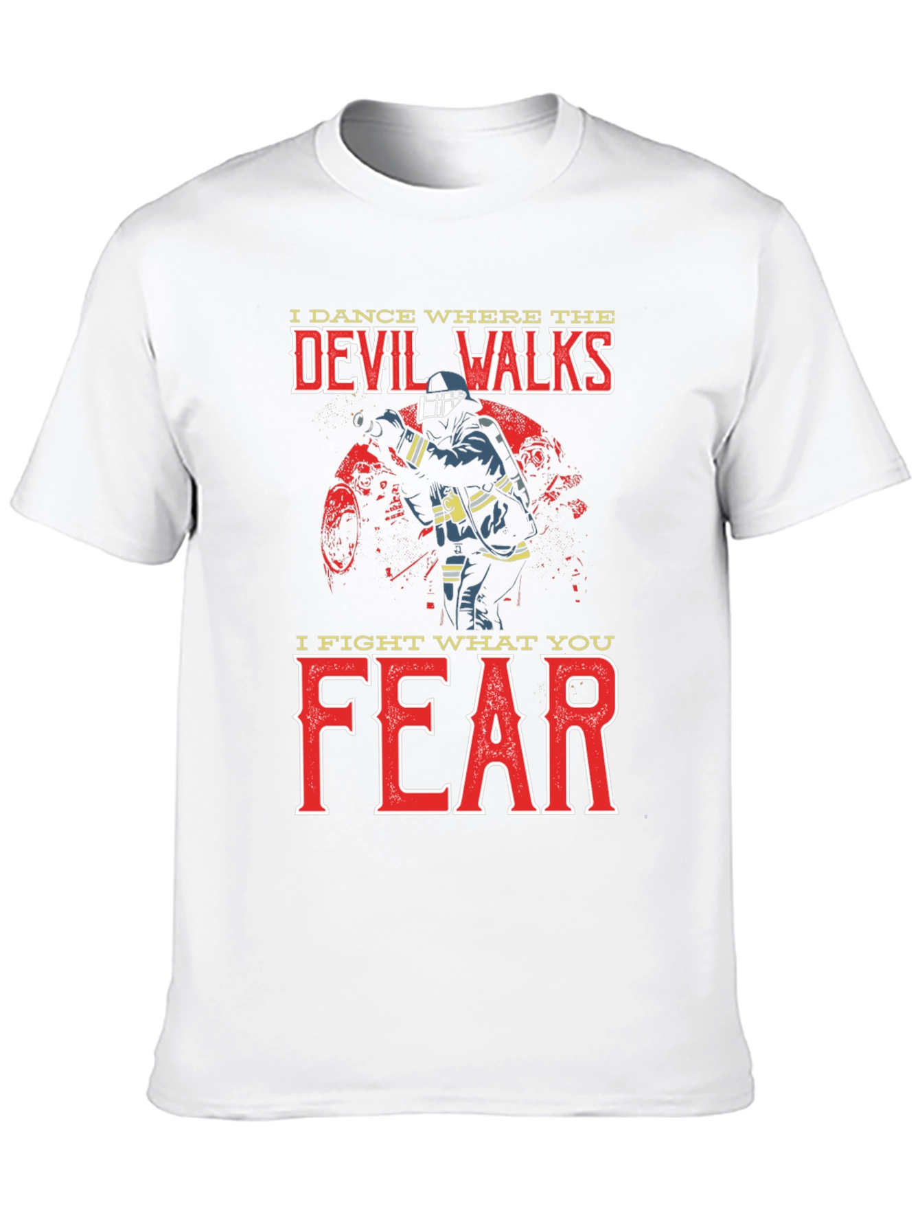 Black Firefighter Devil Walks T-Shirt view 10