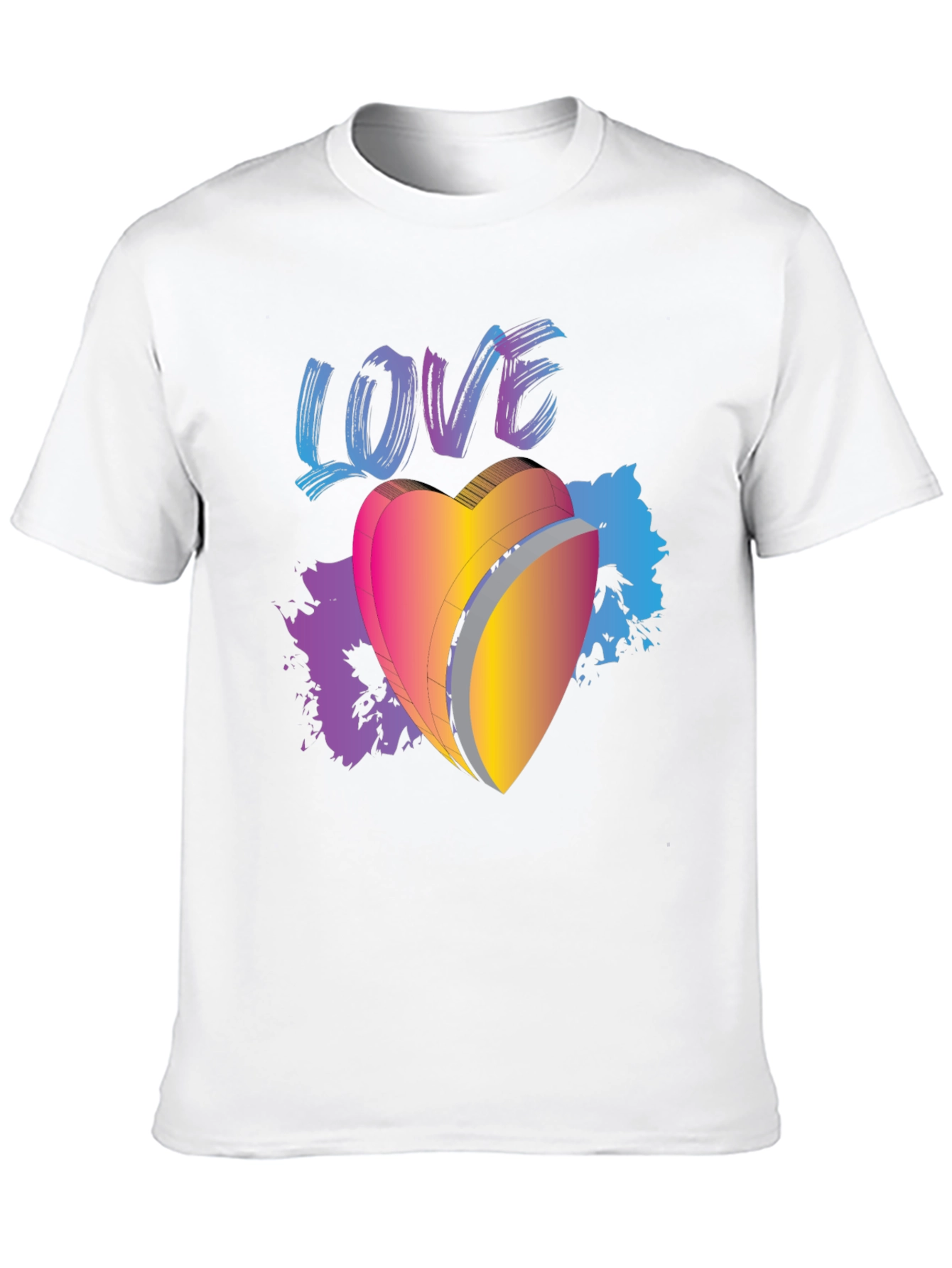 Black Love Heart Graphic Black T-Shirt view 10