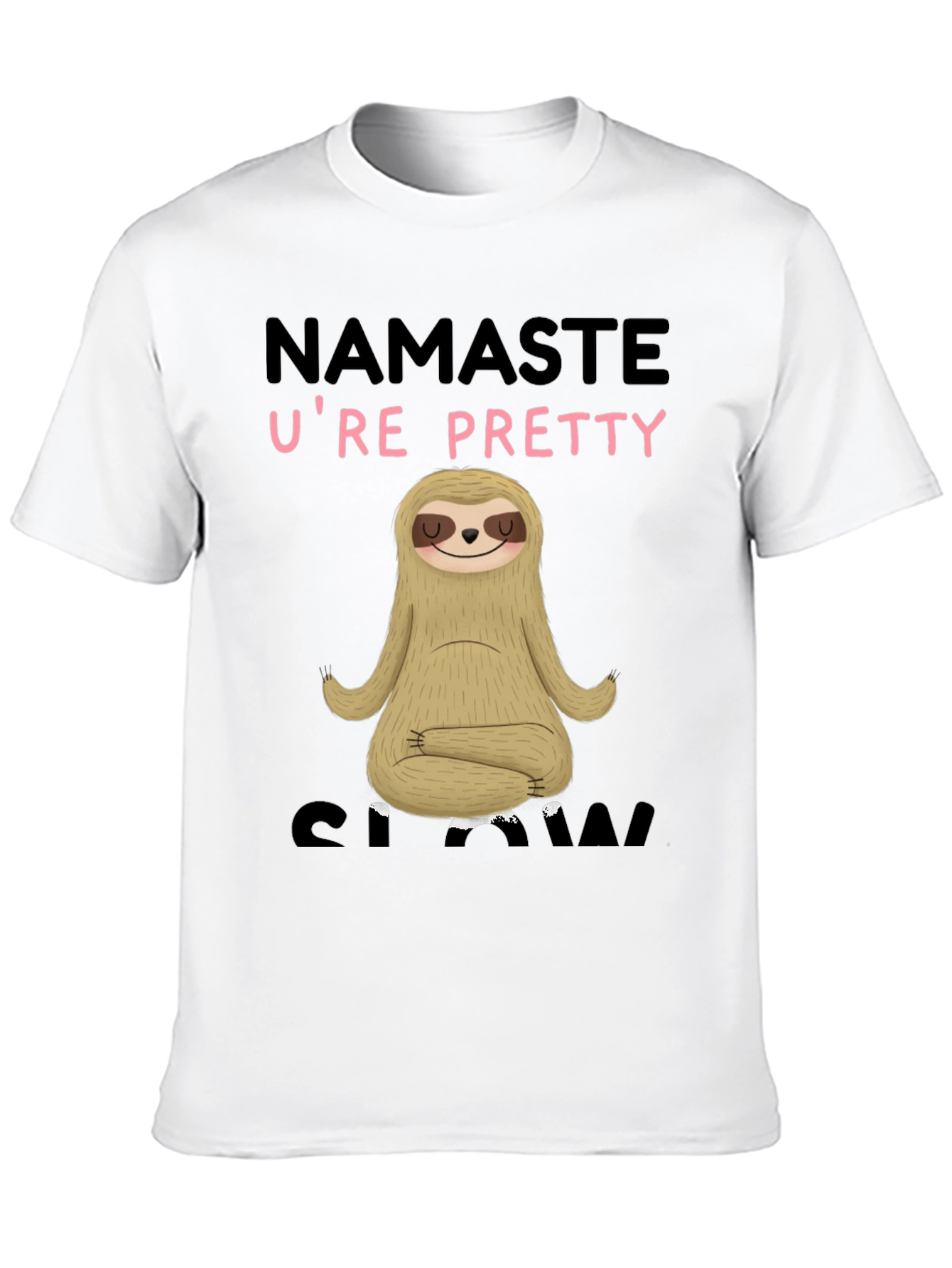 Black Namaste U're Pretty Sloth T-Shirt - Relaxed Fit view 10